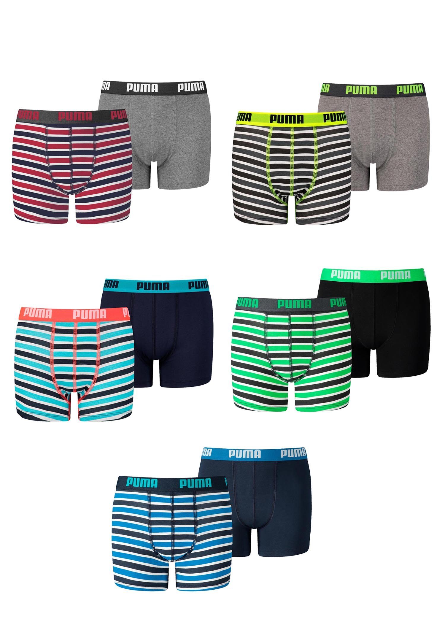 PUMA Boxershorts JUNGEN BASIC BOXER Printed Stripes 2P