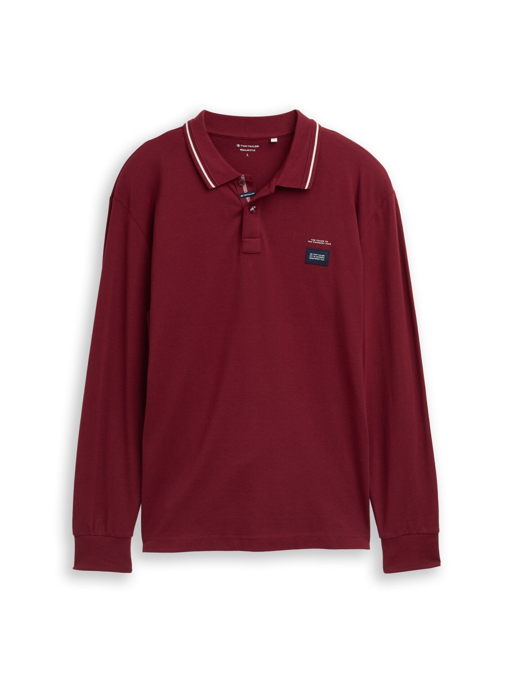 TOM TAILOR Langarm-Poloshirt Poloshirts Langarm Piqué Poloshirt mit Logo-Pr günstig online kaufen