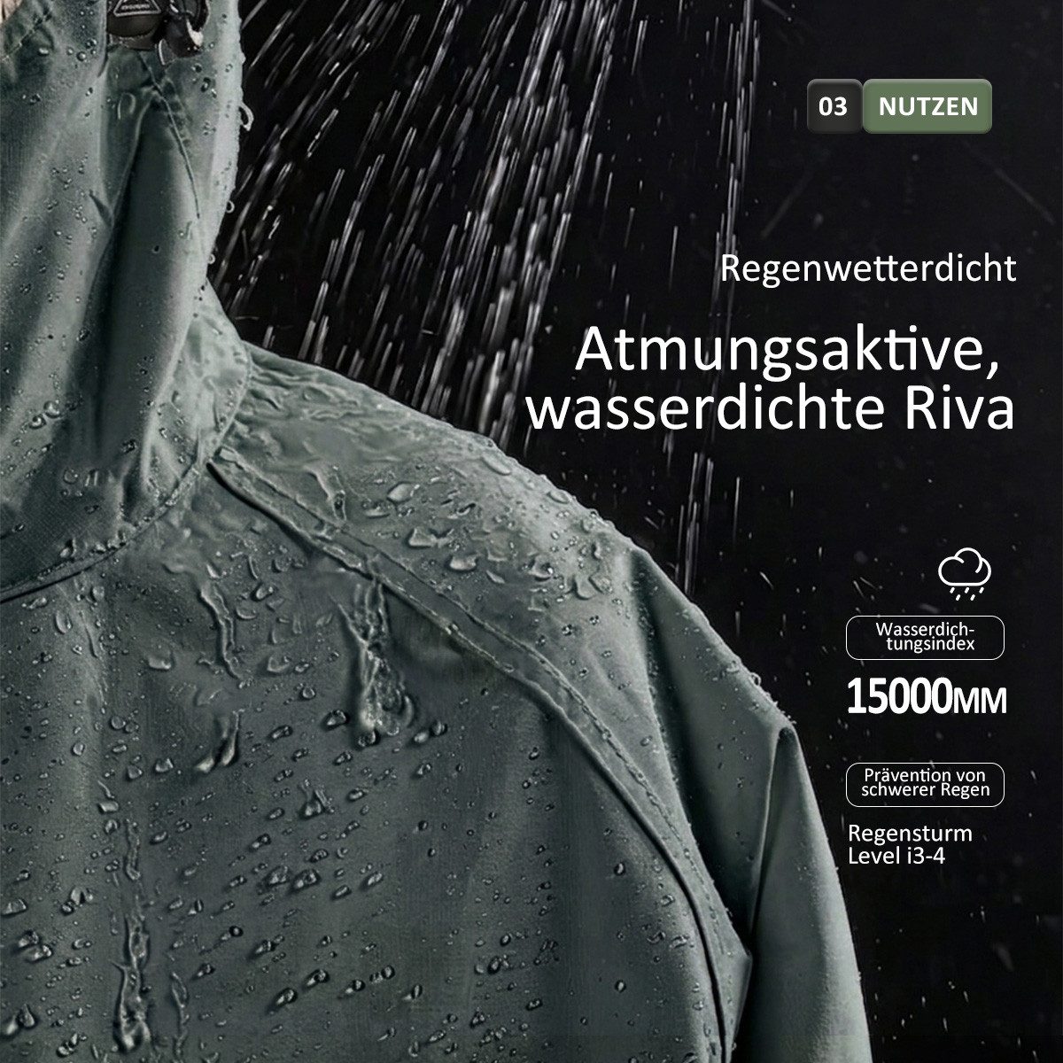 MOPUEA Regenponcho Fahrrad Regenmantel Regenjacke Damen Herren Poncho Regenponcho (zuverlässigen Wetterschutz, 1-St) wasserdicht mit Kapuze und Tasche, Polyester, Atmungsaktiv, Packbar