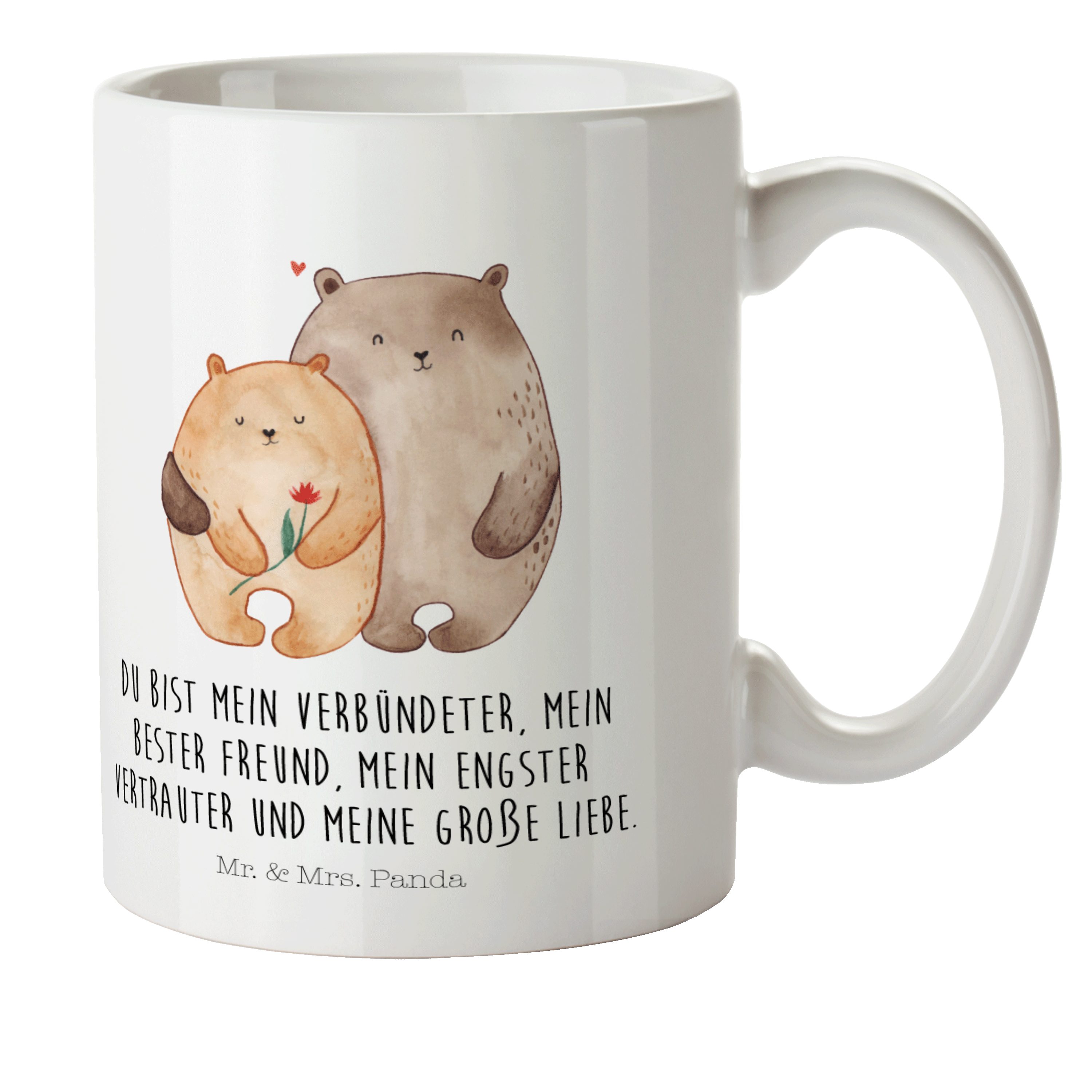 Panda Trinkbecher, Kinderbecher Bären - Geschenk, Liebe Weiß Bärchen, - Mrs. Blume, & Kunststoff Mr. Heiraten,