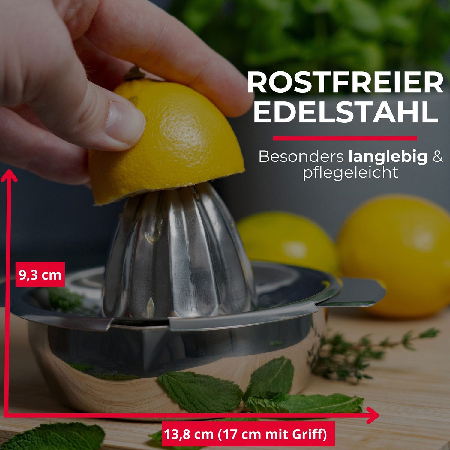 WESTMARK Zitruspresse 350 ml, Rostfreier Edelstahl, mit Behälter