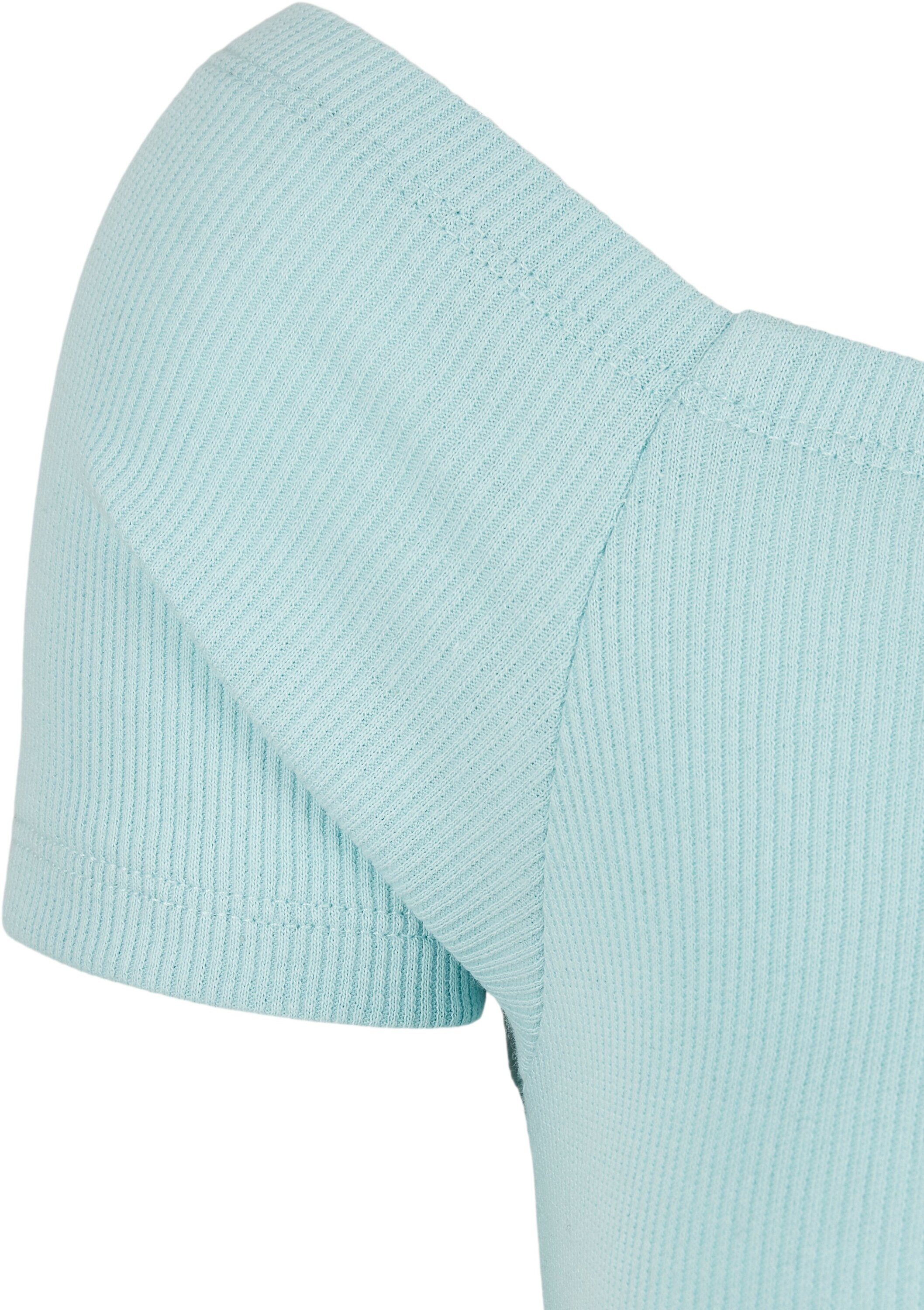 CLASSICS Ladies Rib T-Shirt Tee Damen Off URBAN (1-tlg) Shoulder seablue