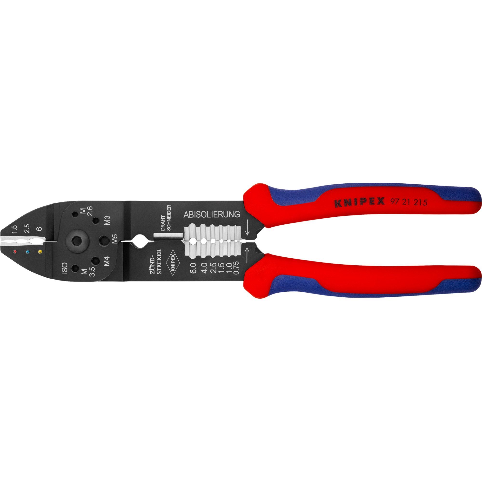 Knipex Greifzange KNIPEX Crimpzange 97 21 215, (Abisolieren, Crimpen