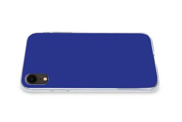MuchoWow Handyhülle Blau - Einfarbig - Dunkelblau, Handyhülle Apple iPhone XR, Smartphone-Bumper, Print, Handy