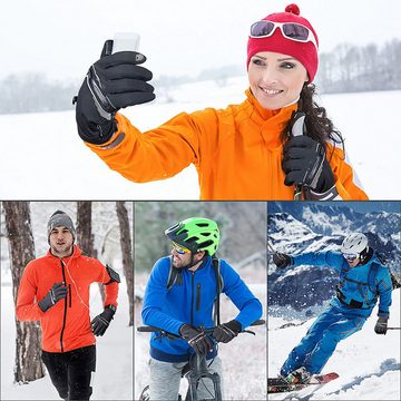 SOTOR Reithandschuhe Winter Touchscreen Handschuhe,Winterradhandschuhe für Herren Damen,MTB Winddichte, Fahrradhandschuhe zum Laufen Skifahren Fahren Klettern