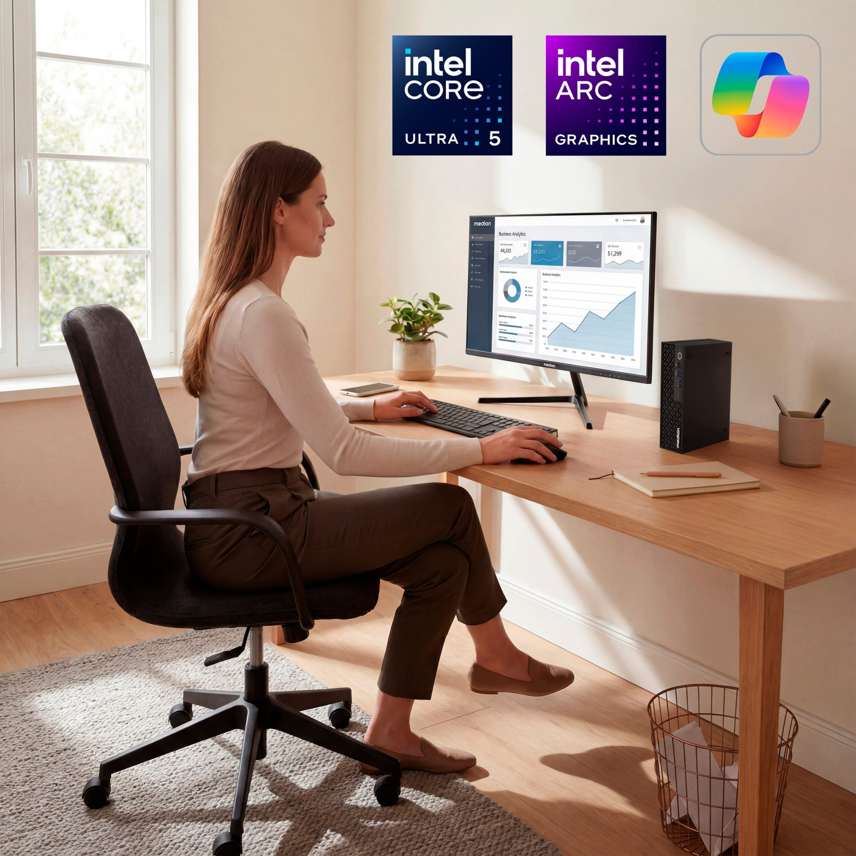 Medion® Mini PC MEDION Picoworx T80 III, Copilot+ PC (MD340020) Mini-PC (Intel Core Ultra 5, Intel Arc 130V, 16 GB RAM, 512 GB SSD, PICOWORX_T80III)