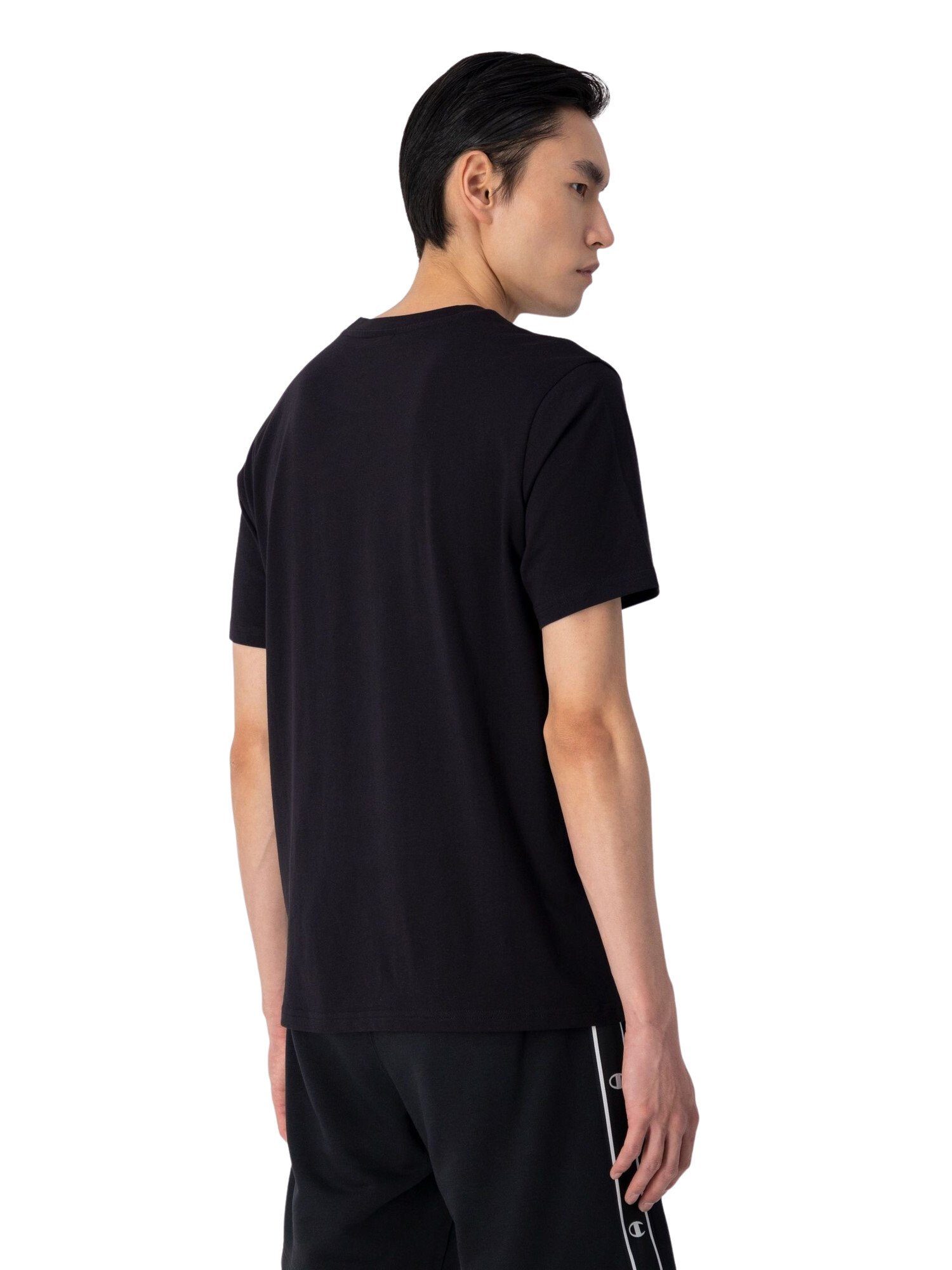 Champion T-Shirt Shirt Rundhals-T-Shirt aus Baumwolle mit schwarz