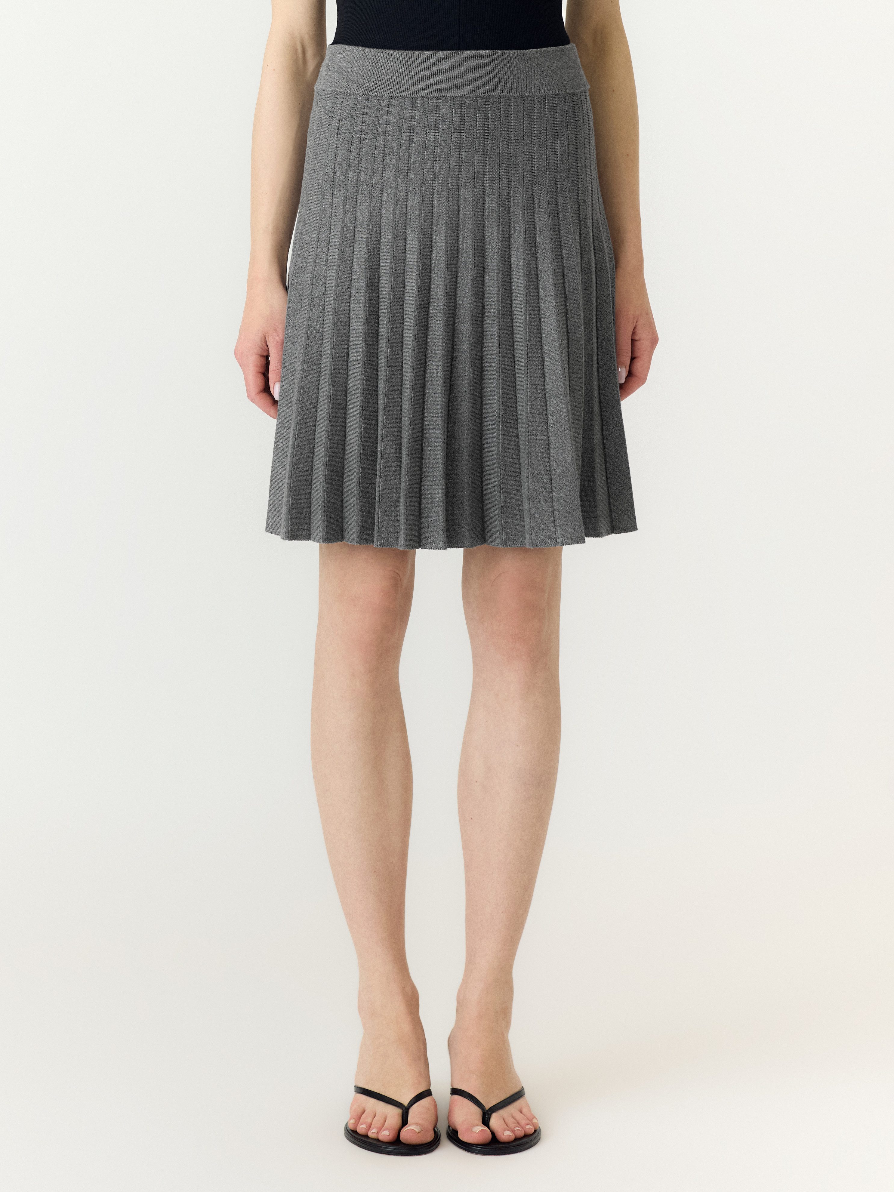 Y.A.S Strickrock YASELENA HW PLEATED SKIRT S. NOOS Viskosemischung