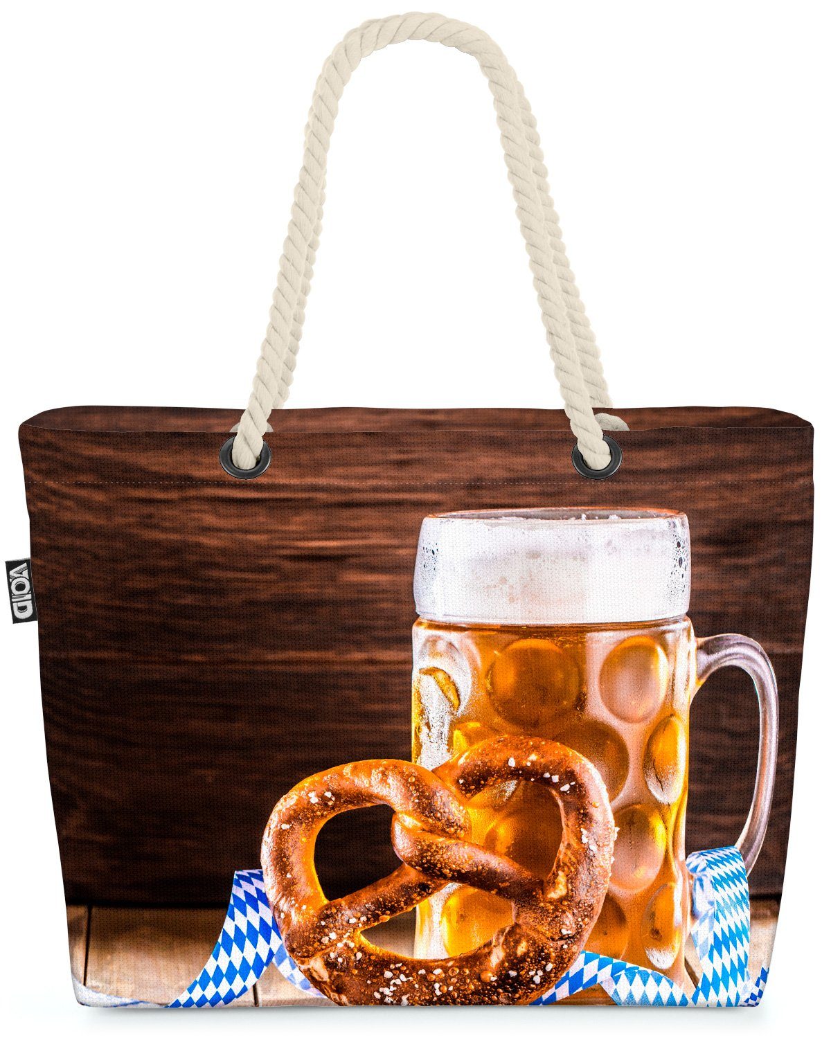 VOID Strandtasche (1-tlg), Oktoberfest Bier Breze Oktoberfest Wiesn Bier Breze Bayern Brezel Bre