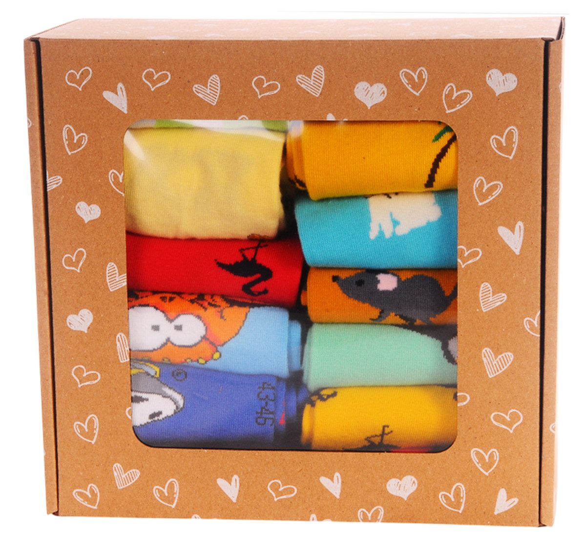 Martinex Socken 12 Paar bunte Socken Strümpfe im Geschenk Box lustig Großpackung weich, bunt, nahtlos, 35 36 37 38 39 40 41 42 43 44 45
