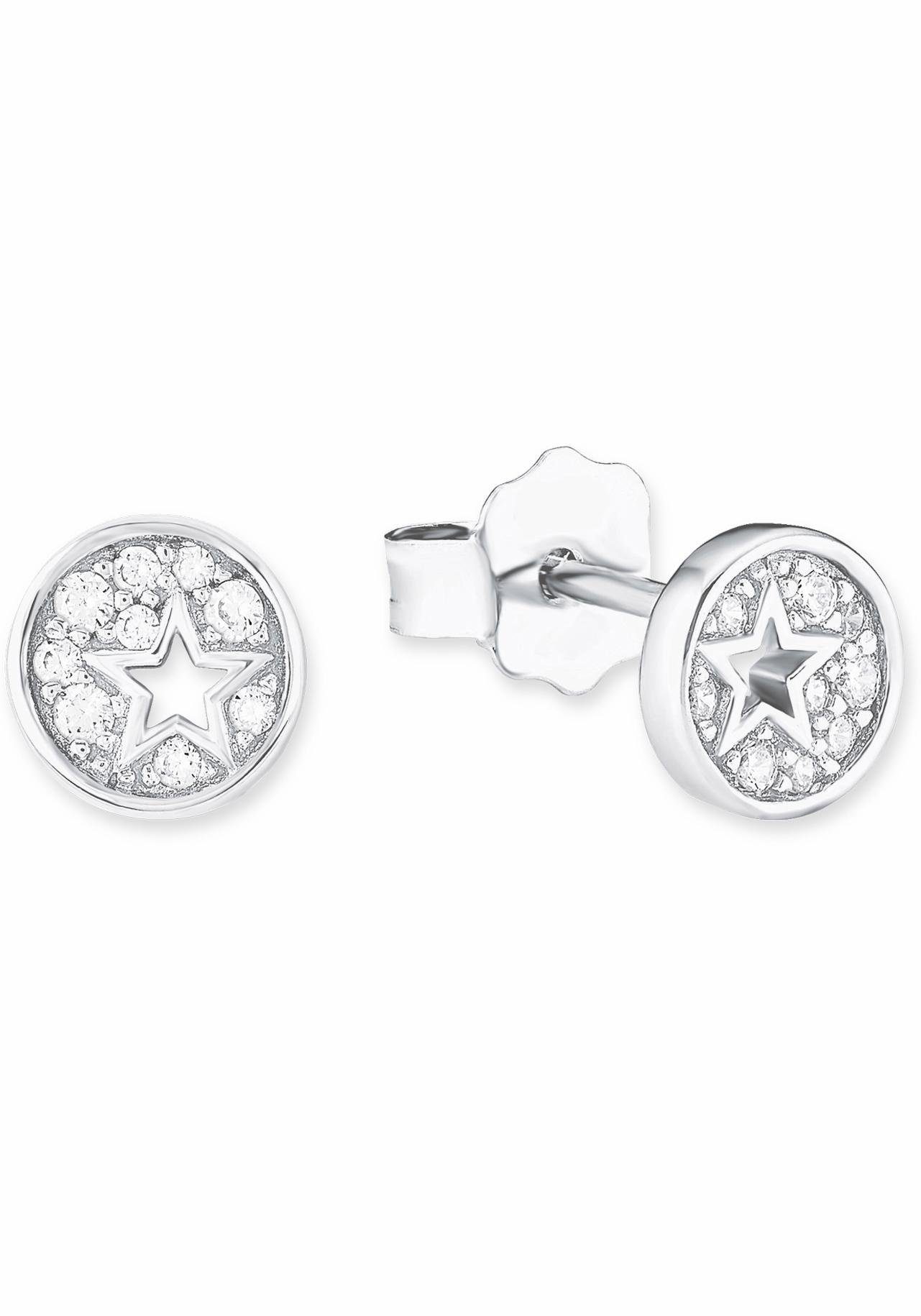 s.Oliver Junior Paar Серьги-гвоздики Sterne, mit Zirkonia (synth)