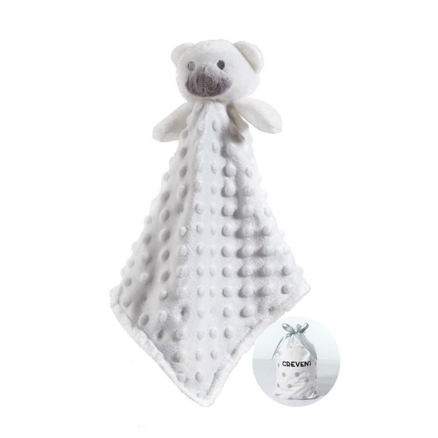 Babydecke Schmusetuch Weißer Bär 34cm, LuxusKollektion