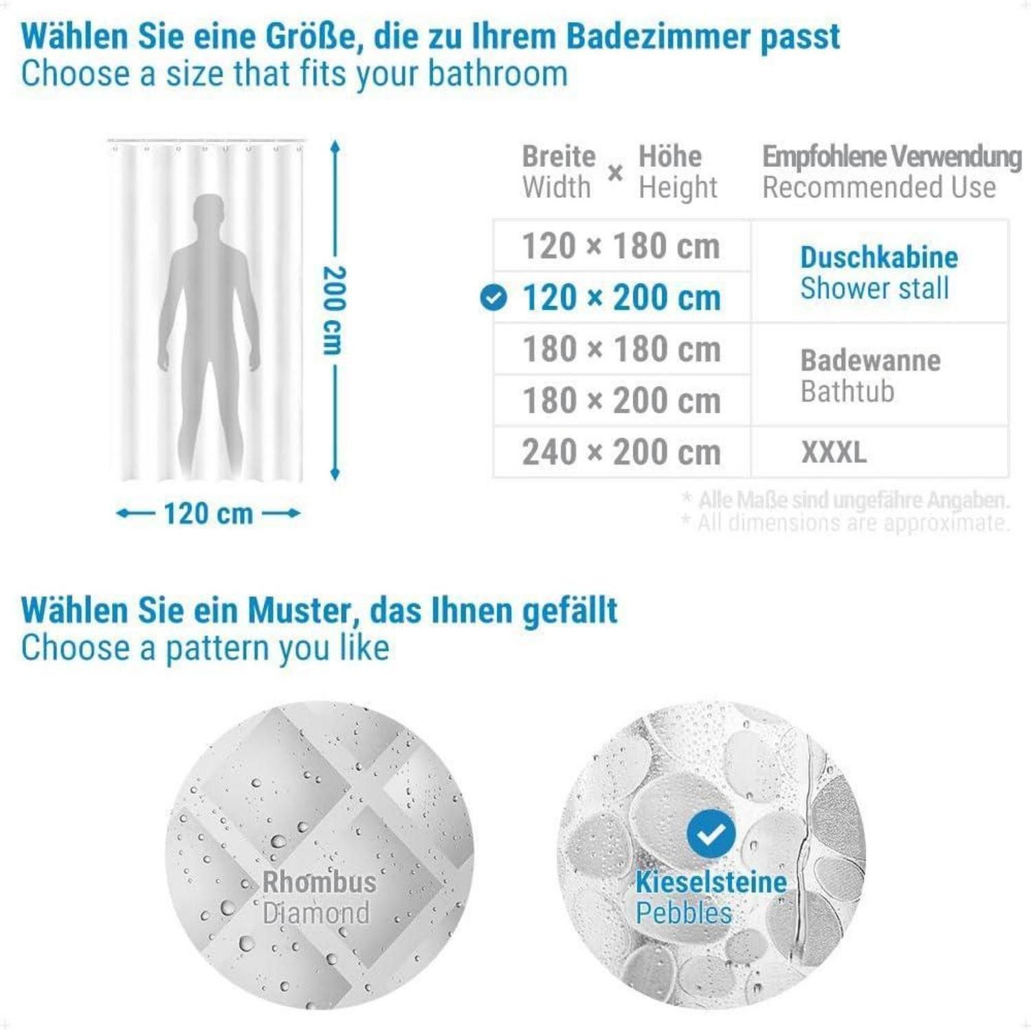 LuxusKollektion Duschvorhang Duschvorhang 3D Steinmuster transparent 100% E günstig online kaufen