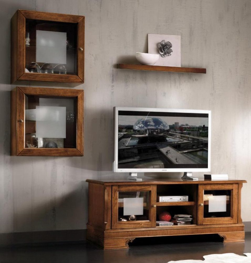 Xlmoebel Wohnwand Luxus Wohnzimmermöbel in Hochglanz Weiß mit Vitrine und Anrichte, (3-St., 3tlg.Wohnzimmer Set (RTV + 2x Wandvitrine), Hergestellt in Europa