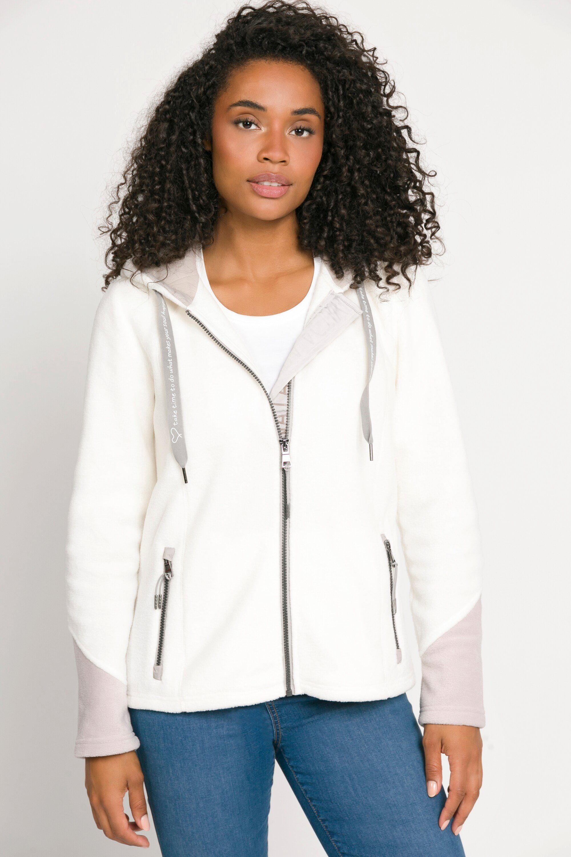 Gina Laura Sweatjacke Fleeejacke Kapuze Zipper Langarm