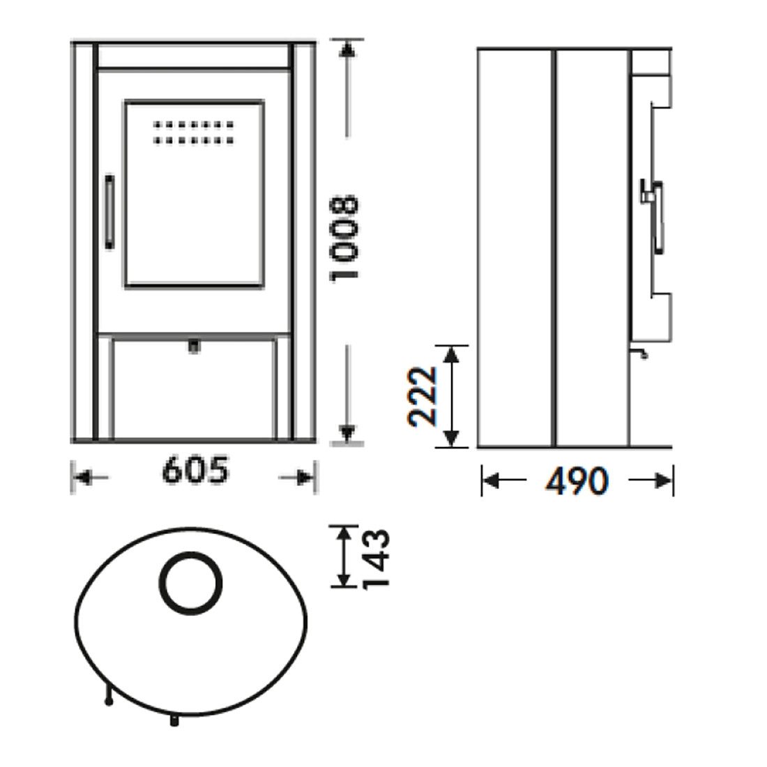 Panadero Kaminofen Oviedo, 8,7 kW, Zeitbrand – Bild 5 von 5