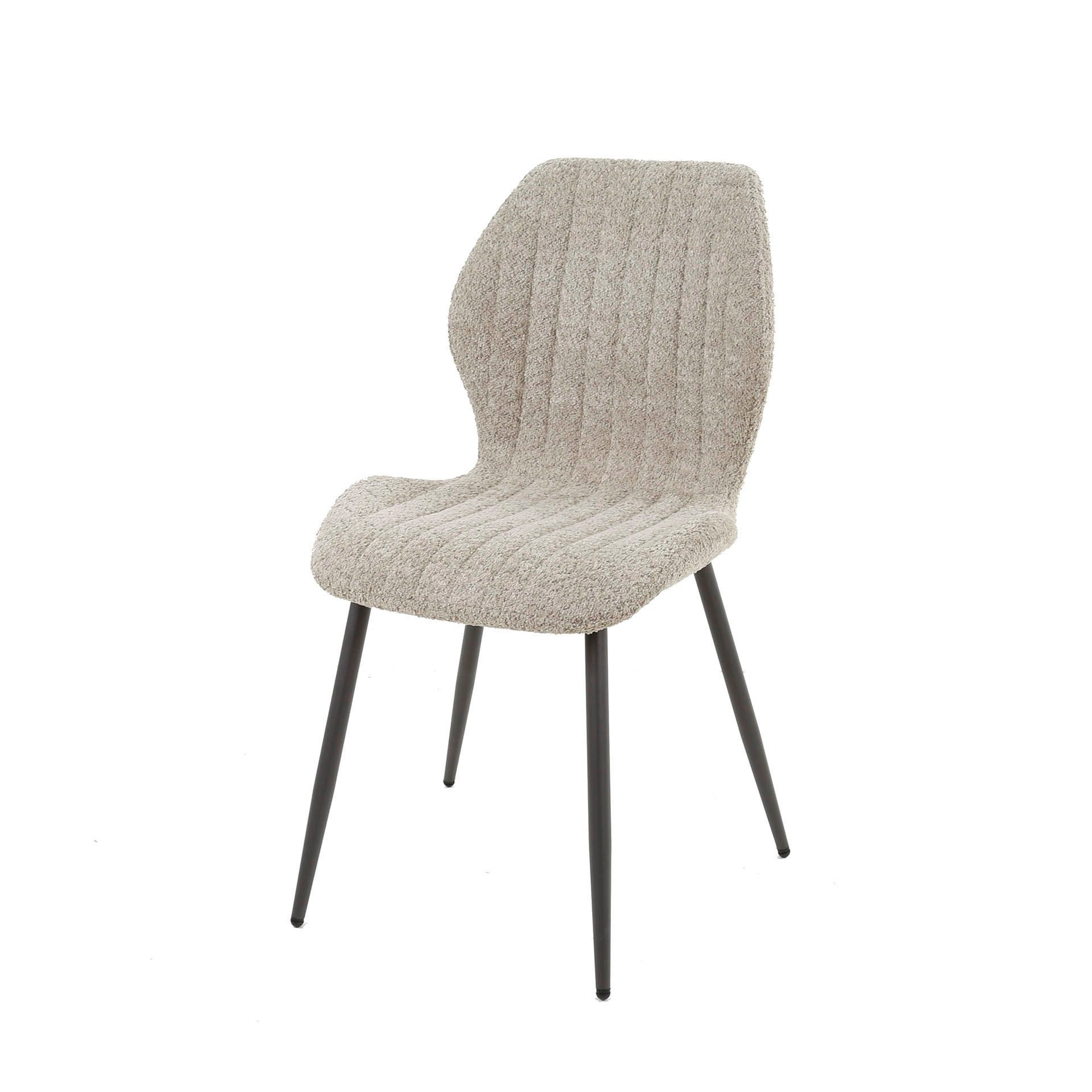 Vintagehaus Esszimmerstuhl Retro Esstischstuhl Chevron Bouclé