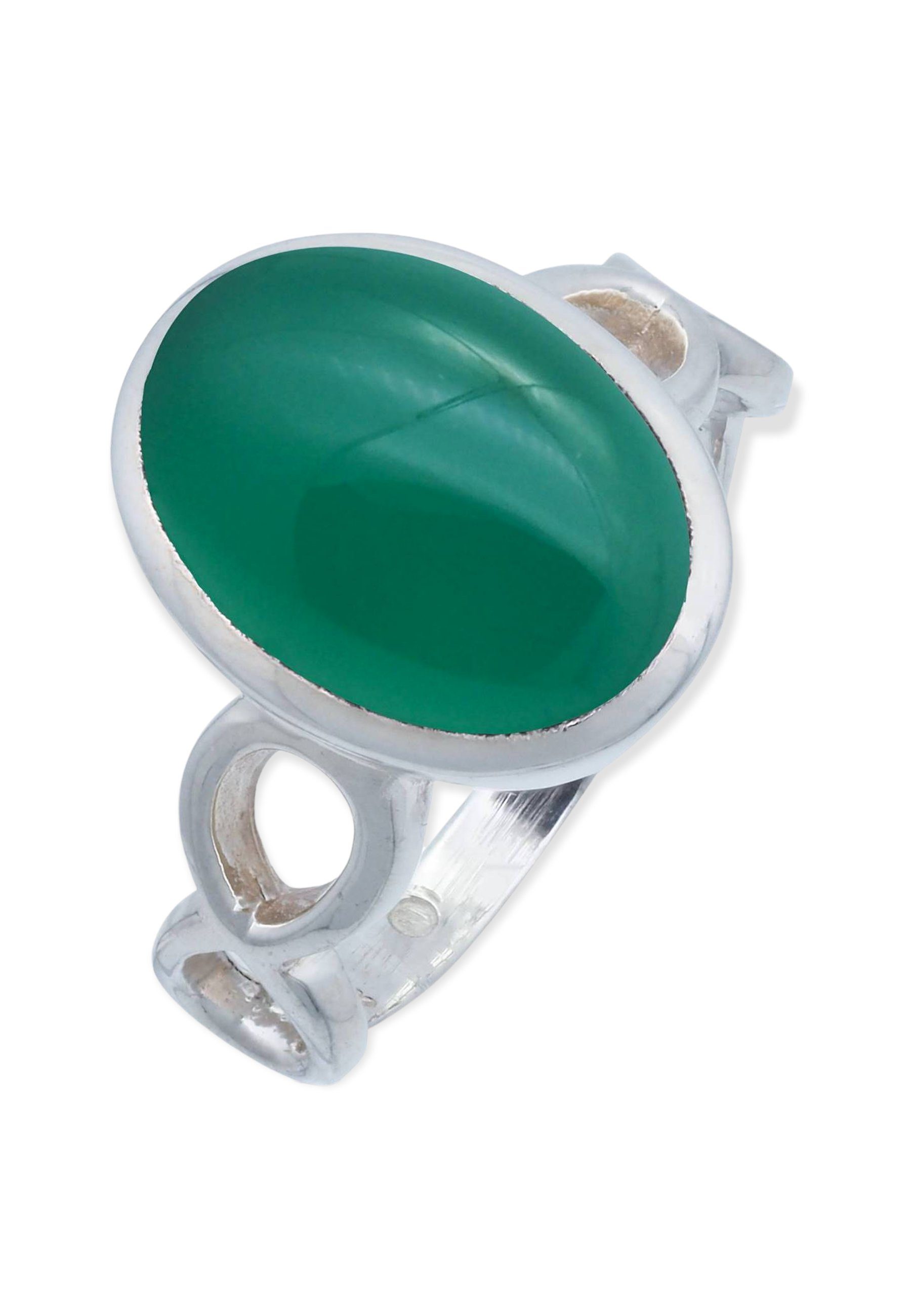 925er Onyx Silberring mit grüner mantraroma Silber