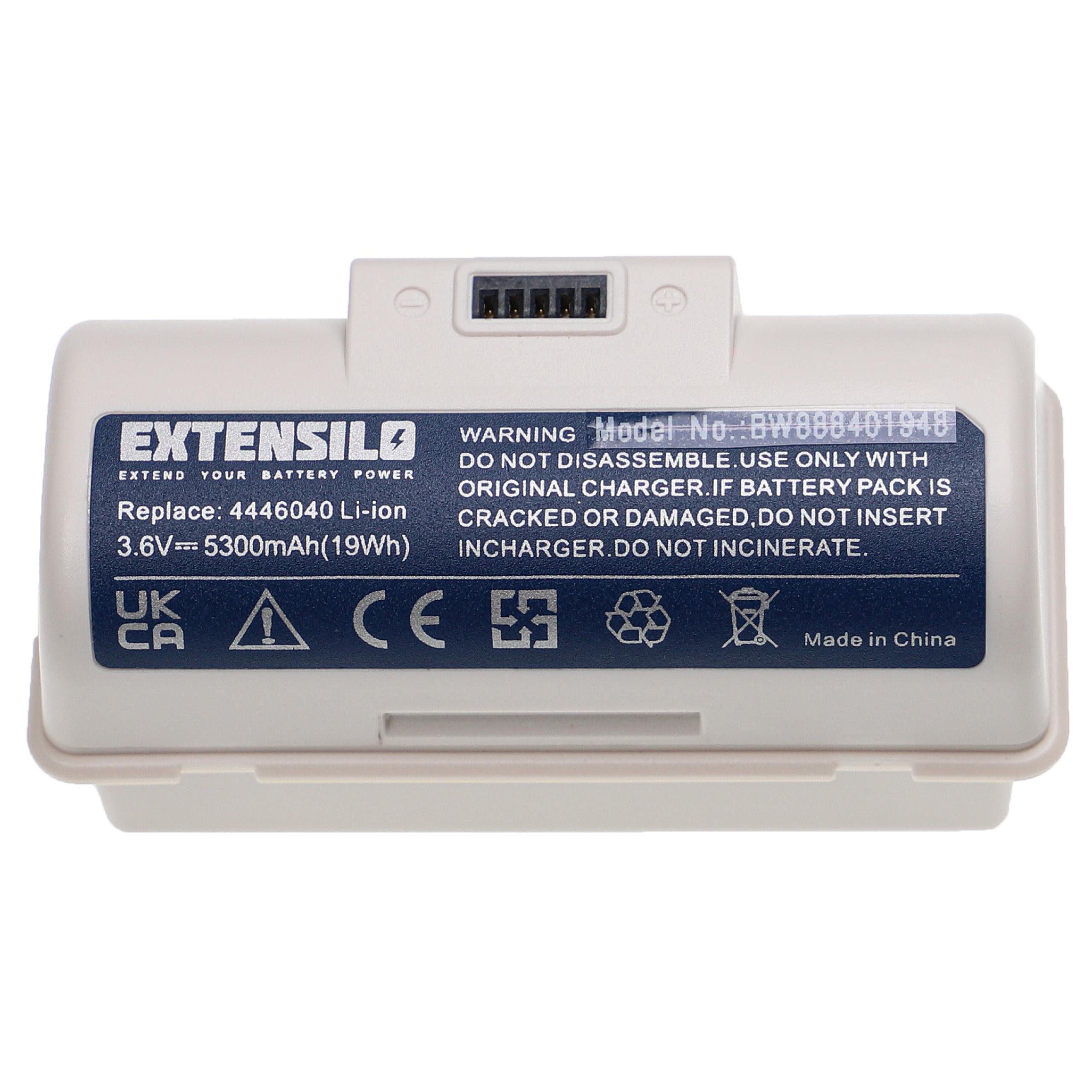 Extensilo Ersatz für iRobot 4446040, BC674 für Staubsauger-Akku Li-Ion 5300 mAh (3,6 V)