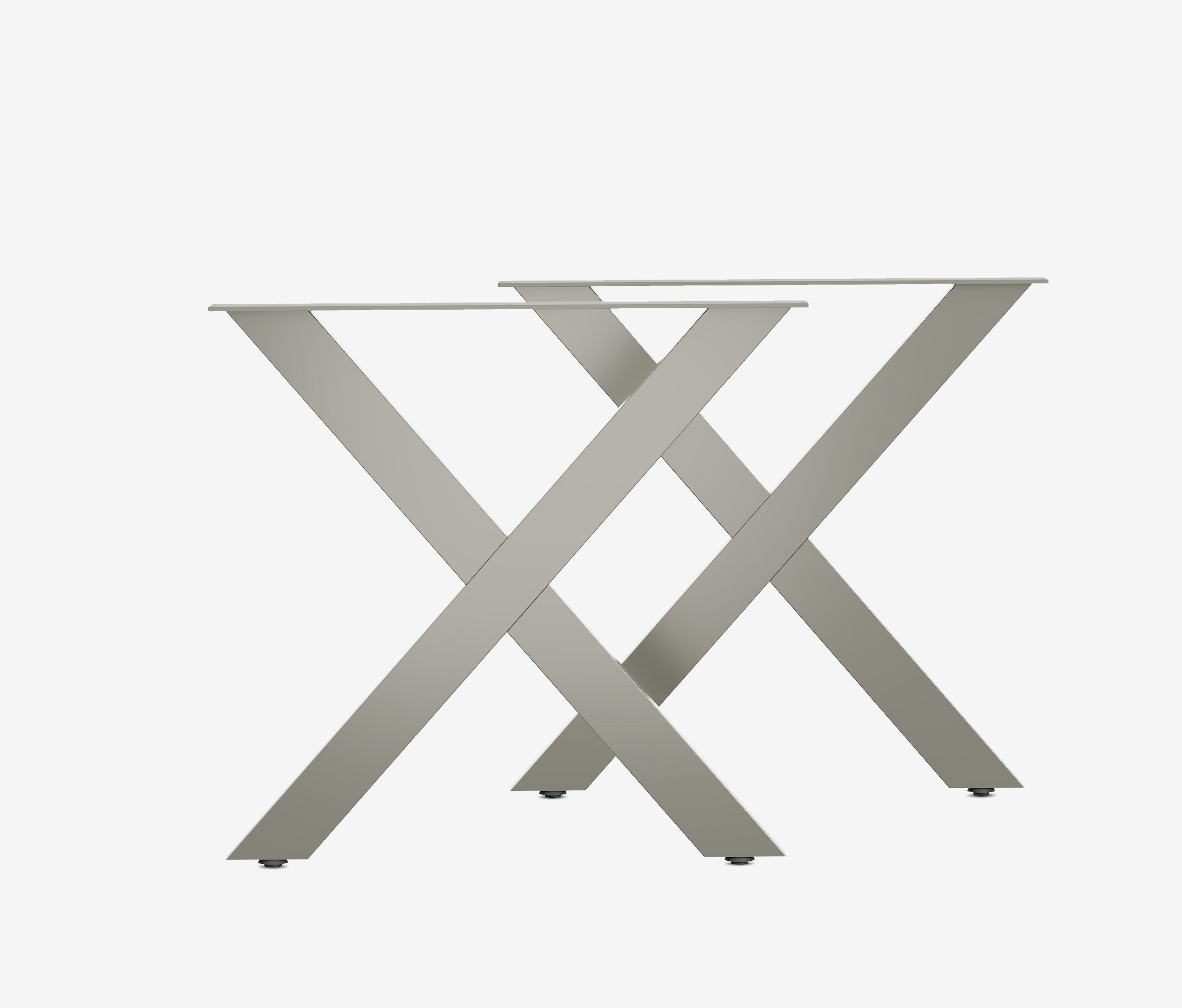Tischplatte-Online.de Tischbein 2x Tischgestell X-Frame Tischkufen für Esstisch 8 x 72 x 72 cm, Hochwertig / 5 Jahre Garantie / 2 Farben