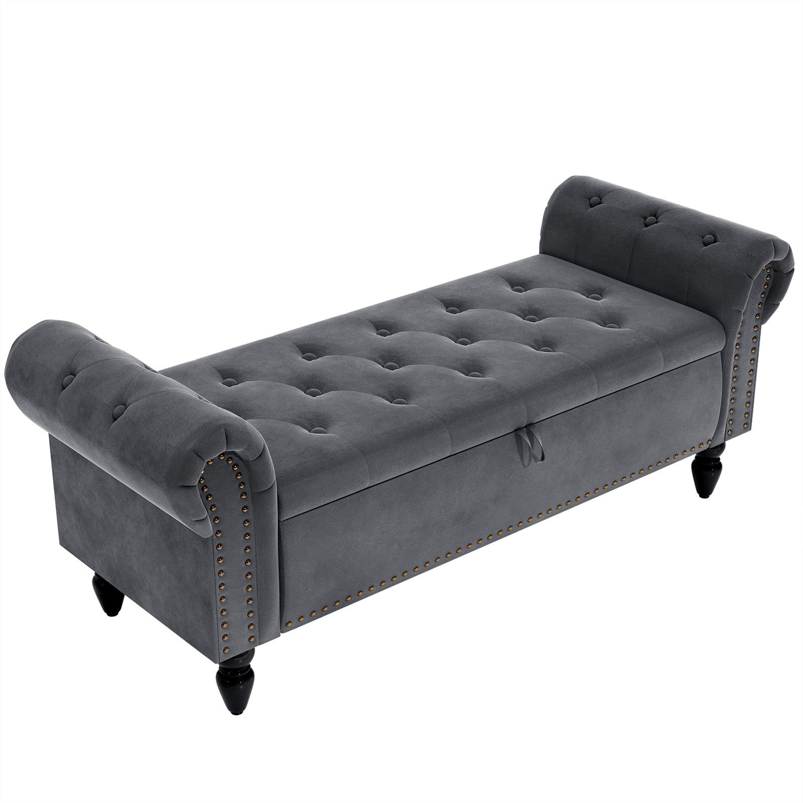 TLGREEN Bettbank Sitzbank mit Stauraum,133 x 53 x 46 cm Polsterbank, (Umdrehen Mit Booster-Gasstange, Bettende mit Deckel, Fußstütze mit stabilen Holzbeinen, Bis 168kg), Sofabank fur Flur, Esszimmer, Schlafzimmer, Wohnzimmer