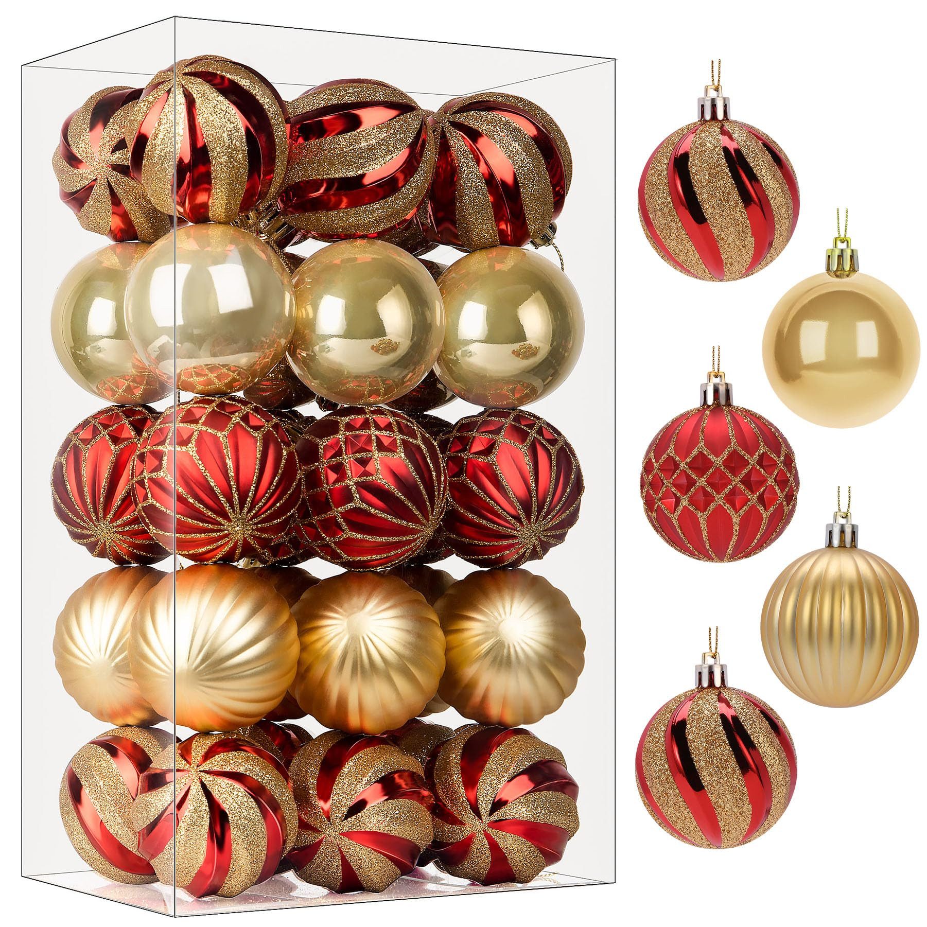FOUORTUNATE-BEE Weihnachtsbaumkugel 30-teiliges Set Weihnachtskugeln Weihna günstig online kaufen