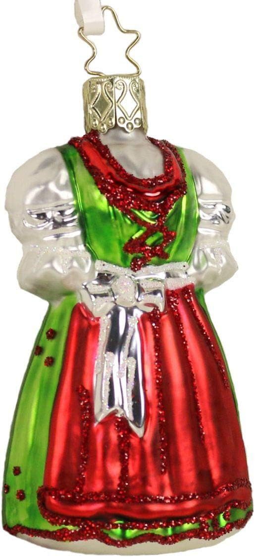 INGE-GLAS® Christbaumschmuck Christbaumschmuck Weihnachtsdirndl Glas 8,5 cm günstig online kaufen