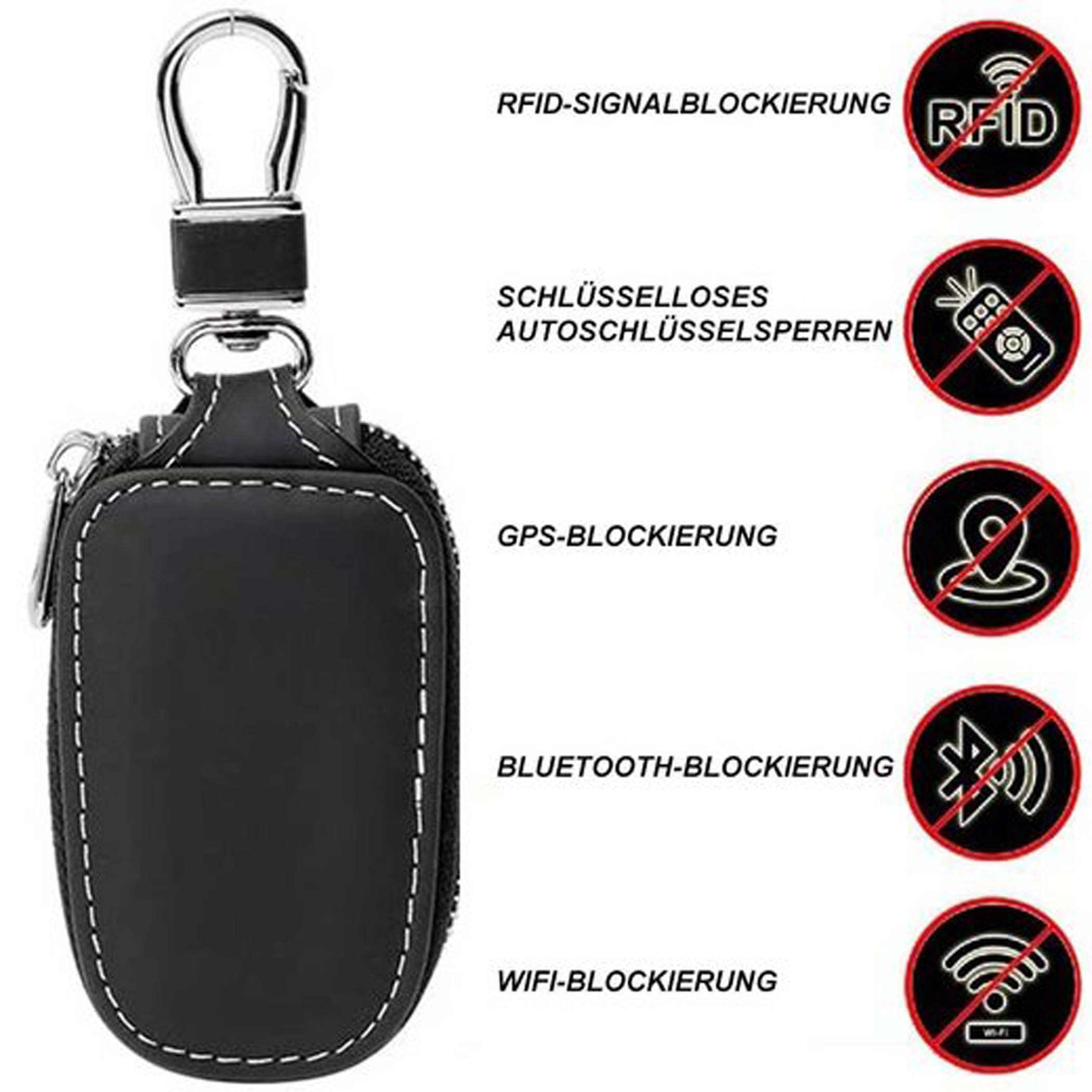 Coonoor Schlüsseltasche Autoschlüssel-Etui, Halter, PU-Leder, Auto-Schlüsselanhänger – Bild 3 von 5