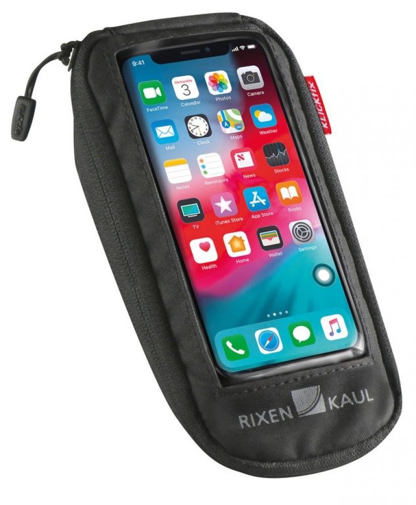 KlickFix Fahrradtasche KLICKfix Phone Bag Comfort S mit Adapter transparent schwarz mit Drehk