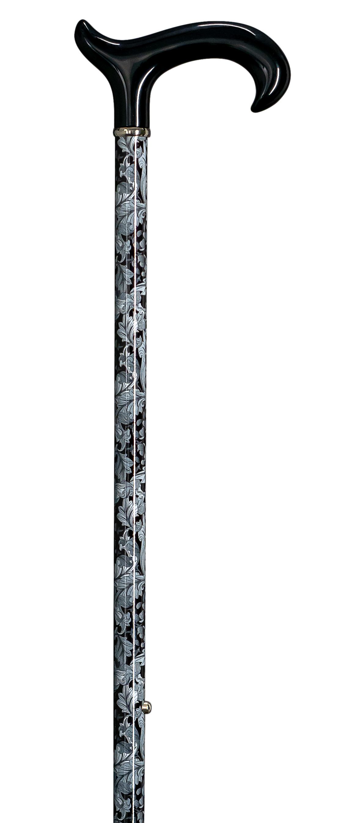 Stockshop Gehstock Fashion Gehstock PAISLEY GLANZ, Derbygriff, höhenverst., Gummipuff.