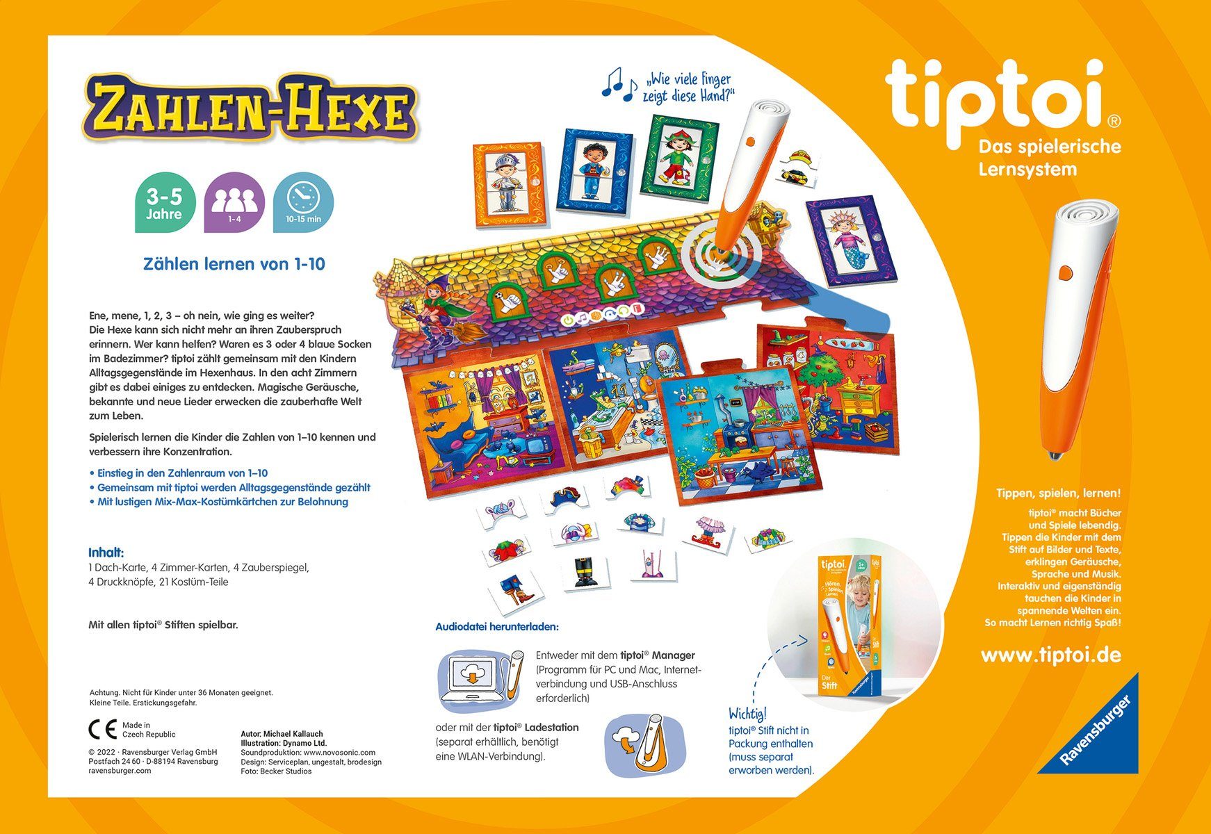 Ravensburger Spiel tiptoi® Zahlen-Hexe, Made in Europe