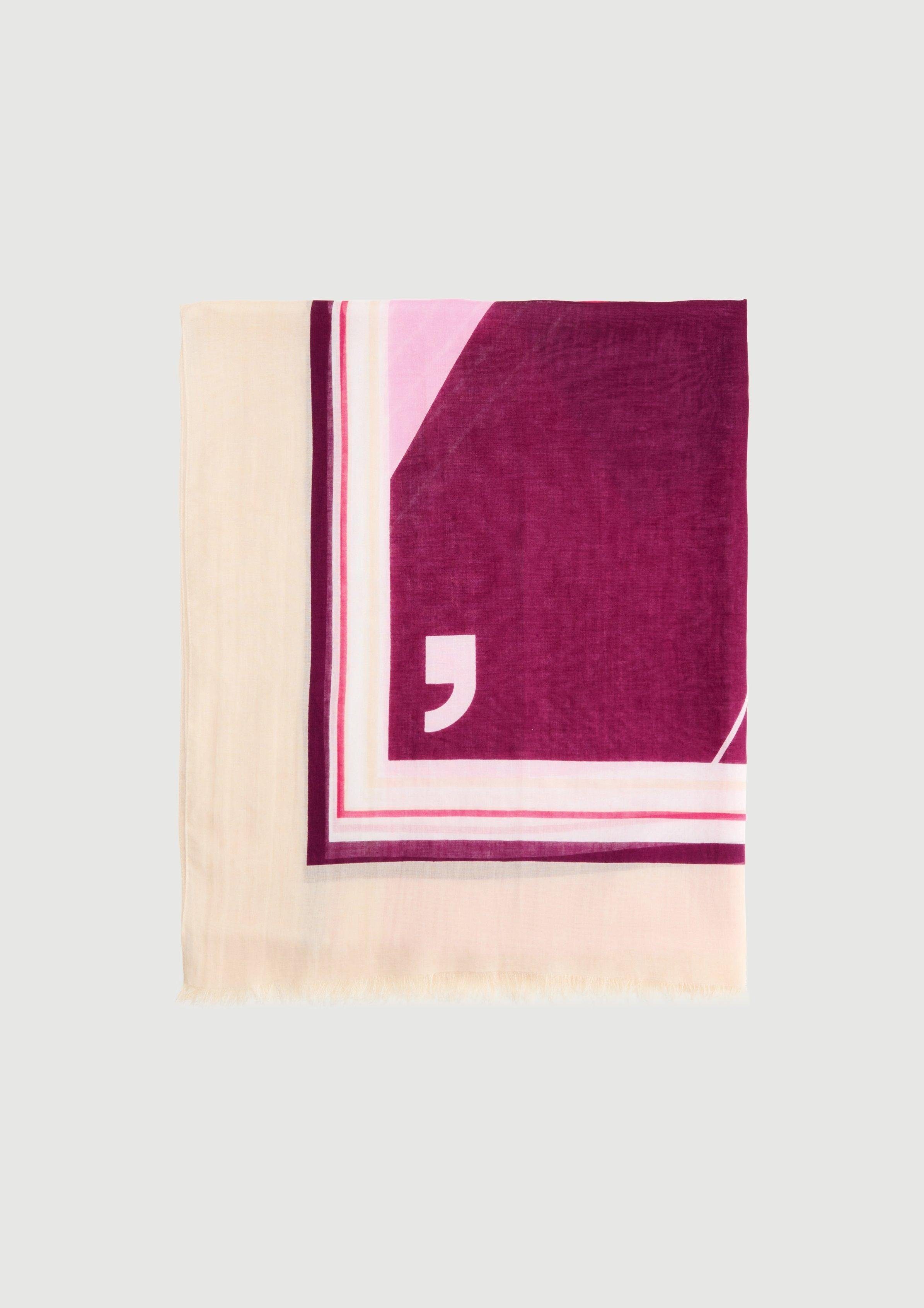 Halstuch rosa und Comma aus Modal Fransen Baumwolle, Tuchschal
