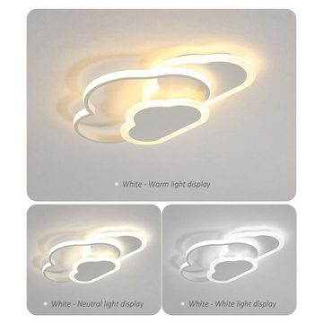 Daskoo Deckenleuchten Wolkenform LED Deckenlampe mit Fernbedienung Dimmbar Schlafzimmer, LED fest integriert, Warmweiß/Neutralweiß/Kaltweiß, LED Deckenleuchte, Stufenloses Dimmen