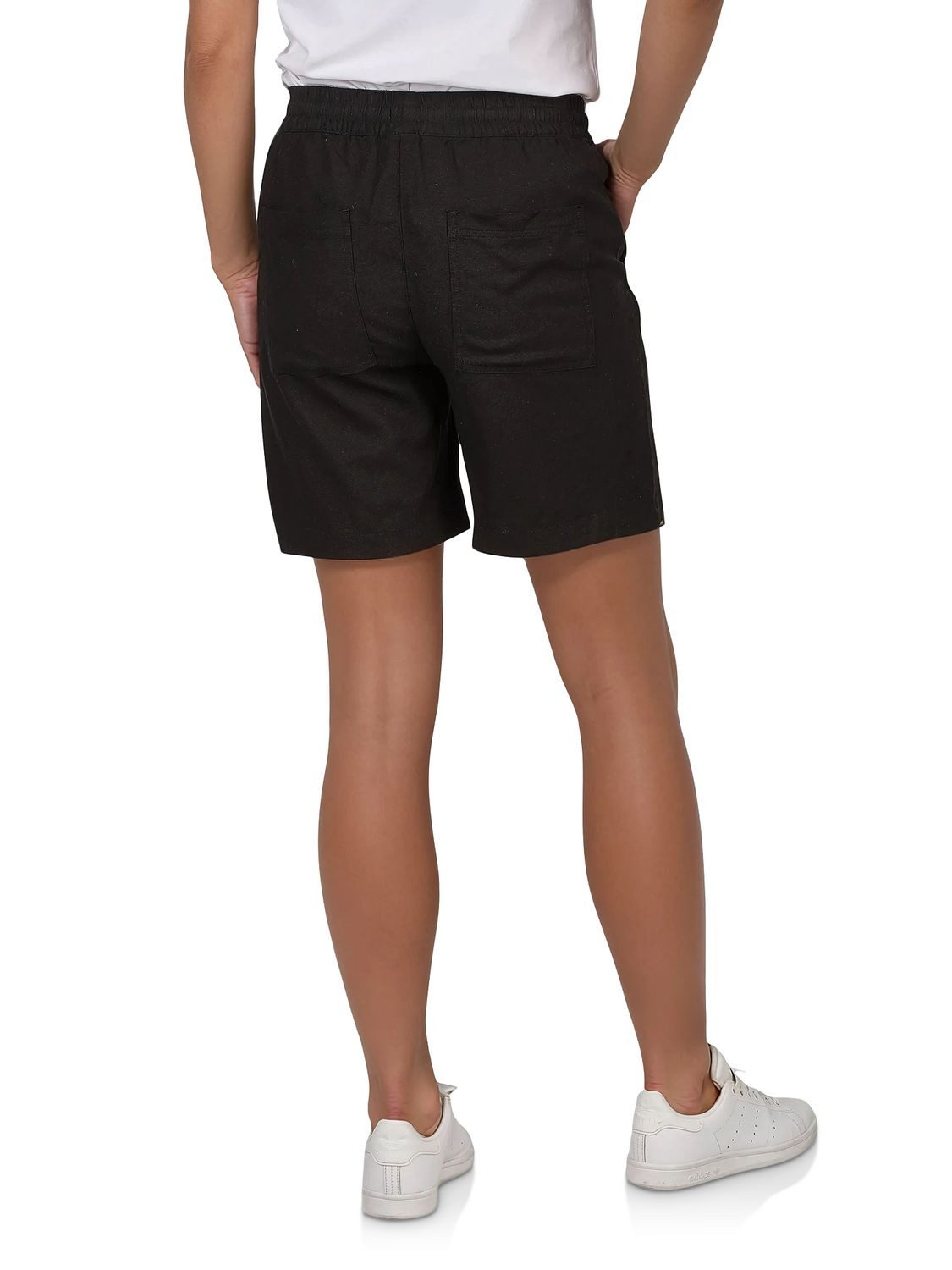 DENIMFY Sweatshorts Damen Leinen Shorts DFAlessia Regular Fit Leinenshorts mit Kordelzug – Bild 2 von 4