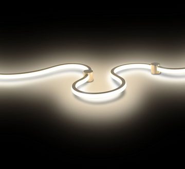 Lewima LED Deckenleuchte »RIBBON«, XXXL Deckenlampe groß 170cm 55W satiniert, Design Welle Alu gebürstet Chrom, Warmweiß / Kaltweiß einstellbar, mit Fernbedienung und Speicherfunktion, ideal für Wohnzimmer Schlafzimmer