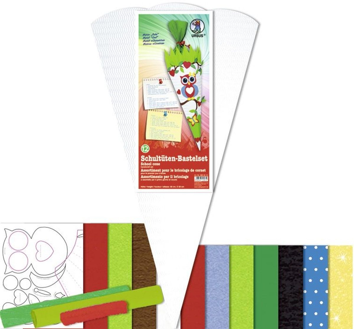 Ursus - Ludwig Bähr Schultüte Schultüten-Bastelset 68cm Eule 1