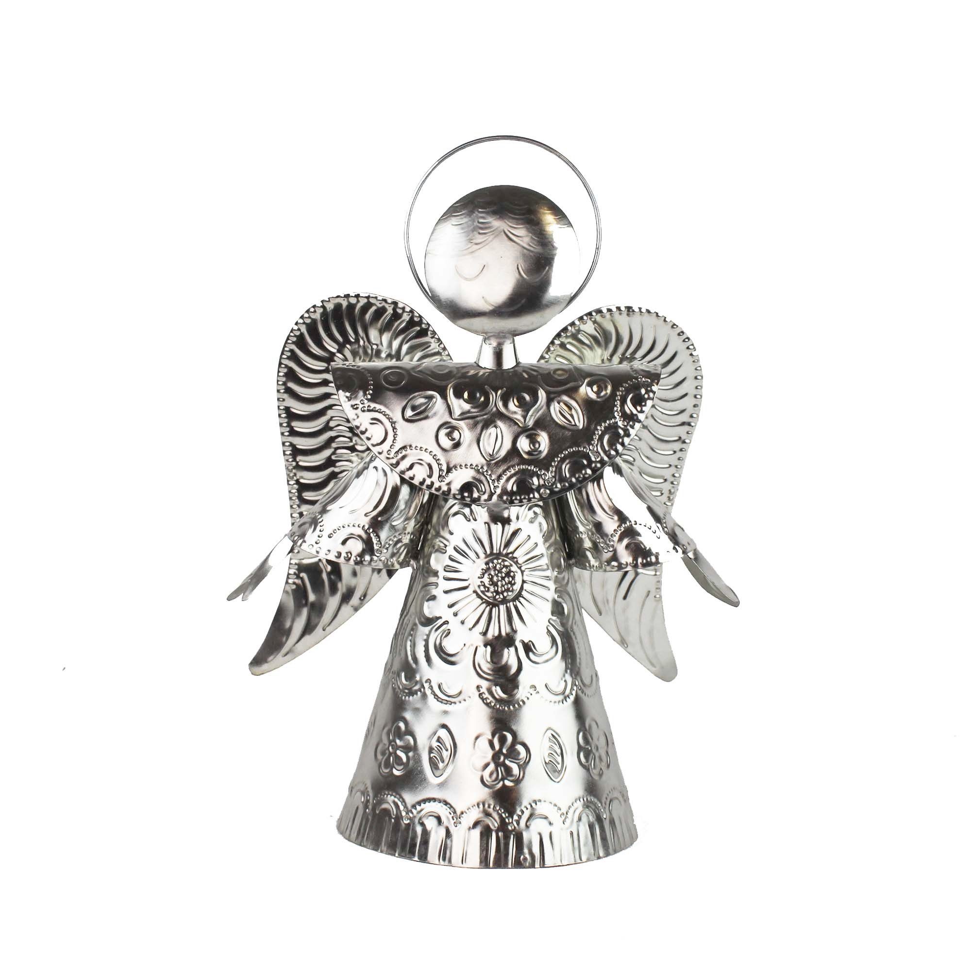 Dekoobjekt Engel silber 25cm, Schutzengel, Weihnachtsdeko