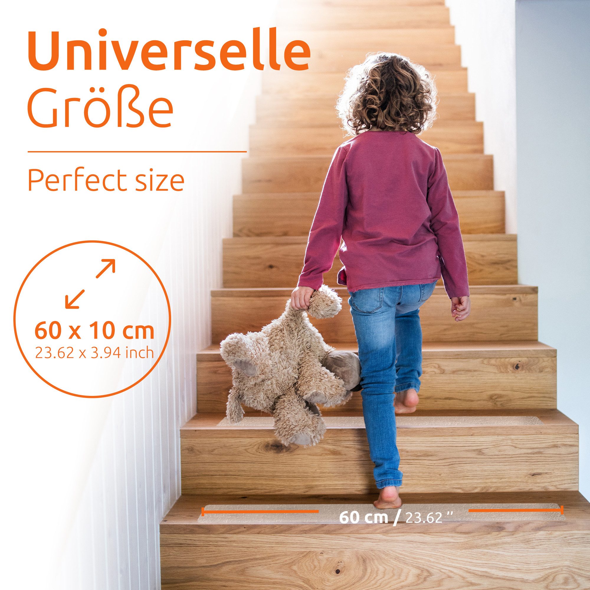 ECENCE Antirutsch-Aufkleber 16x Anti-Rutsch Streifen Treppen Stufenmatten