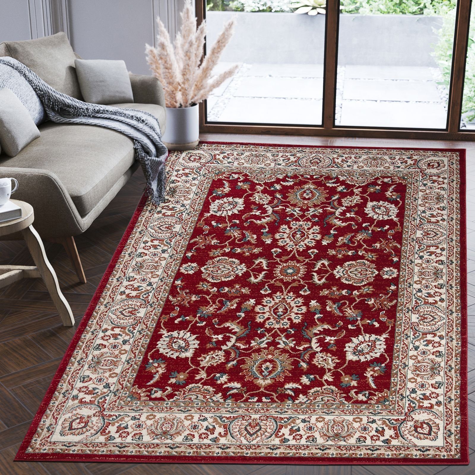 Mazovia Orientteppich Oriente Teppich - Traditioneller Teppich Orient Rot, 60 x 100 cm, Geeignet für Fußbodenheizung, Pflegeleicht, Wohnzimmerteppich