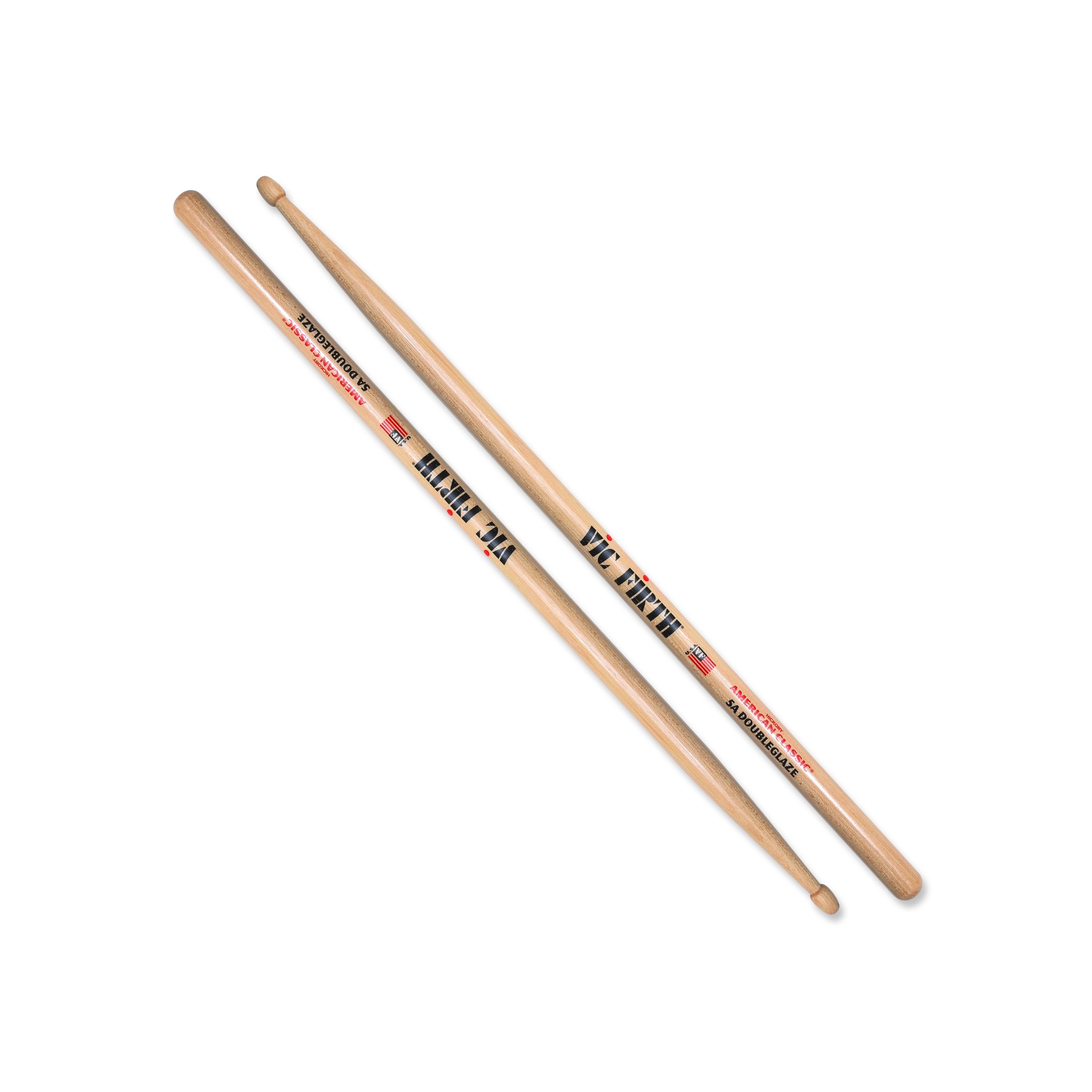 Vic-Firth Drumsticks (VF5ADG 5A Double Glaze Sticks, Sticks, Beater und Mallets, Drumsticks Holztip), VF5ADG 5A Double Glaze Sticks - Drumsticks