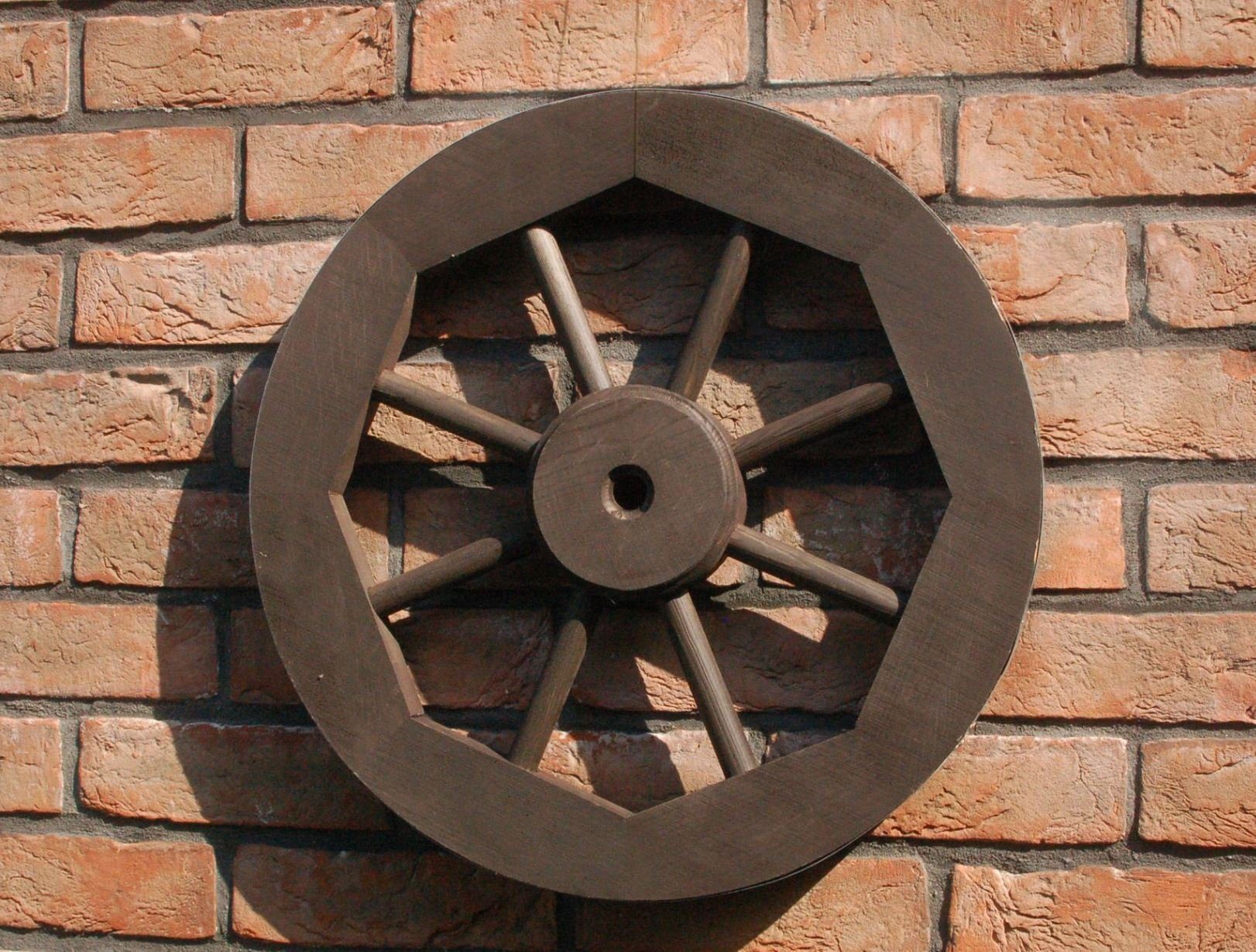 DSH DEKO SHOP HANNUSCH Gartenfigur Wagenrad 50 cm, Wagenrad 50 cm mit verzinkten Metallband
