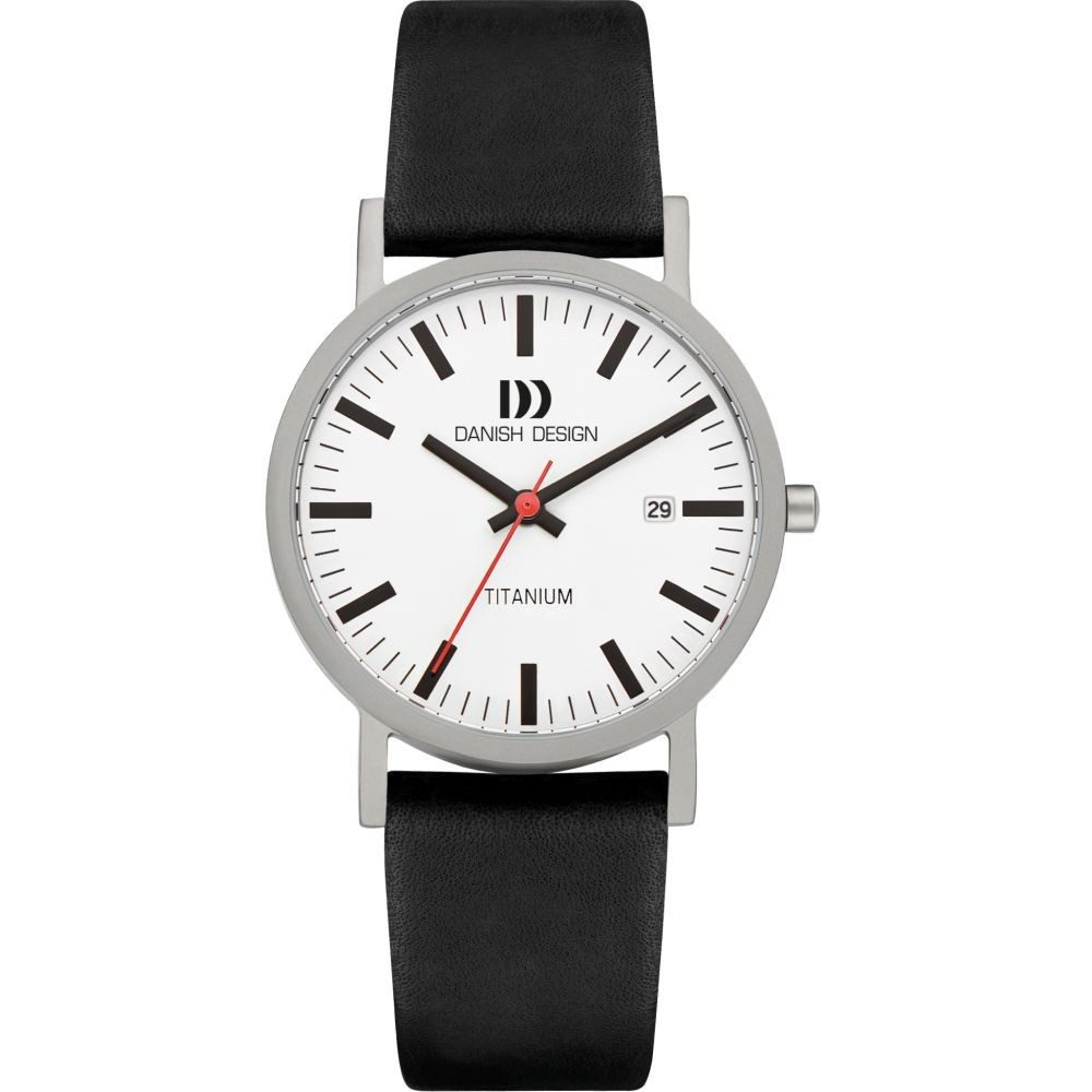 Danish Design Titanuhr DANISH DESIGN Herren Armbanduhr RHINE IQ24Q199 weiß D.35 mm Lederband