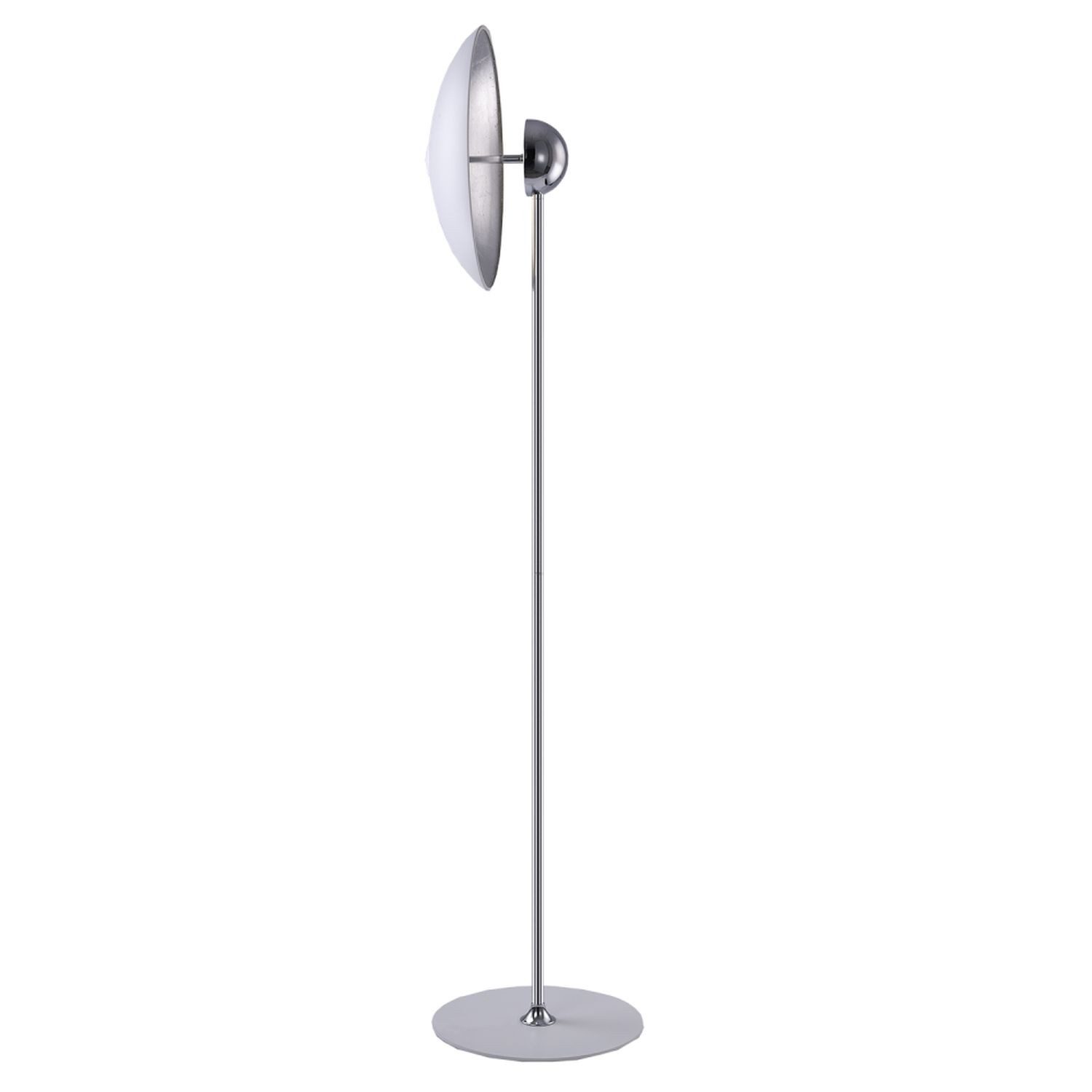 Licht-Erlebnisse Stehlampe DRYDEN, LED fest integriert, Warmweiß, LED Metall 167,5 cm hoch in Chrom Weiß Silber 3000 K warmweiß
