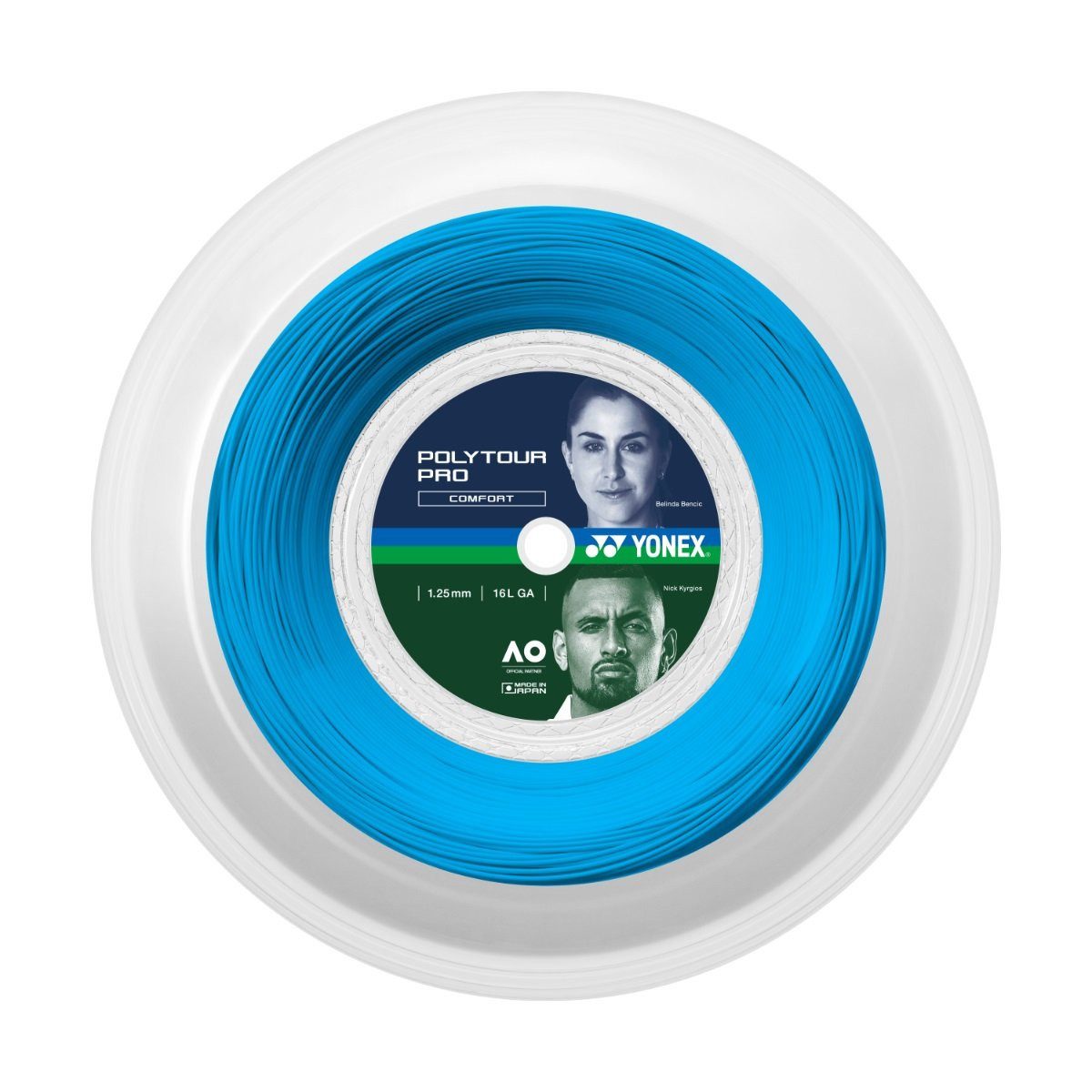 Tennissaite Poly Tour Pro (Haltbarkeit+Touch) blau 200m Rolle