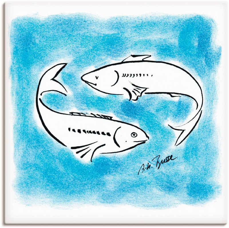 Artland Leinwandbild Serie Sternzeichen Fische, Sternzeichen (1 St), auf Keilrahmen gespannt