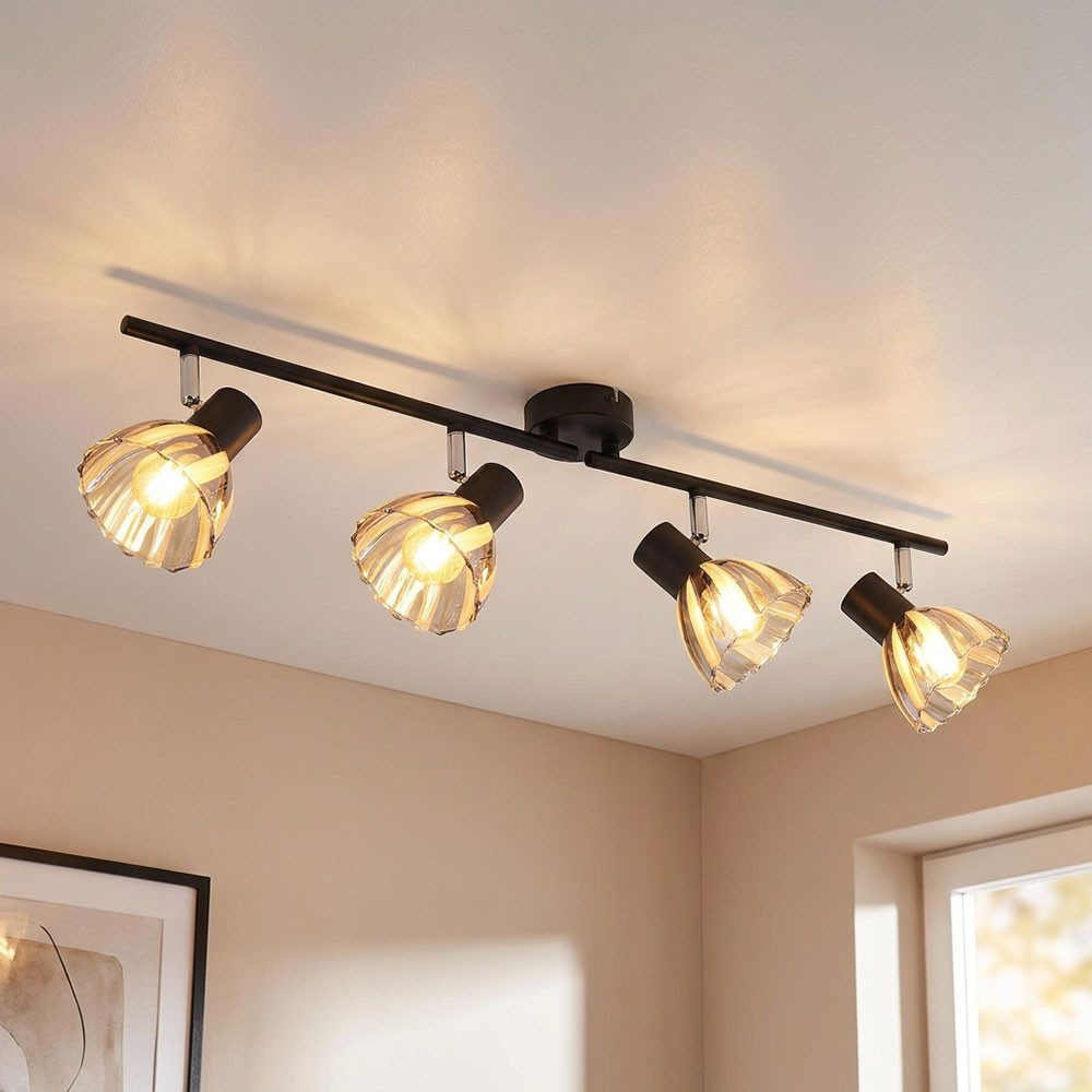 GLOBO LIGHTING Deckenleuchte, Leuchtmittel nicht inklusive, Deckenleuchte Deckenlampe Esszimmerleuchte schwarz 4 flammig