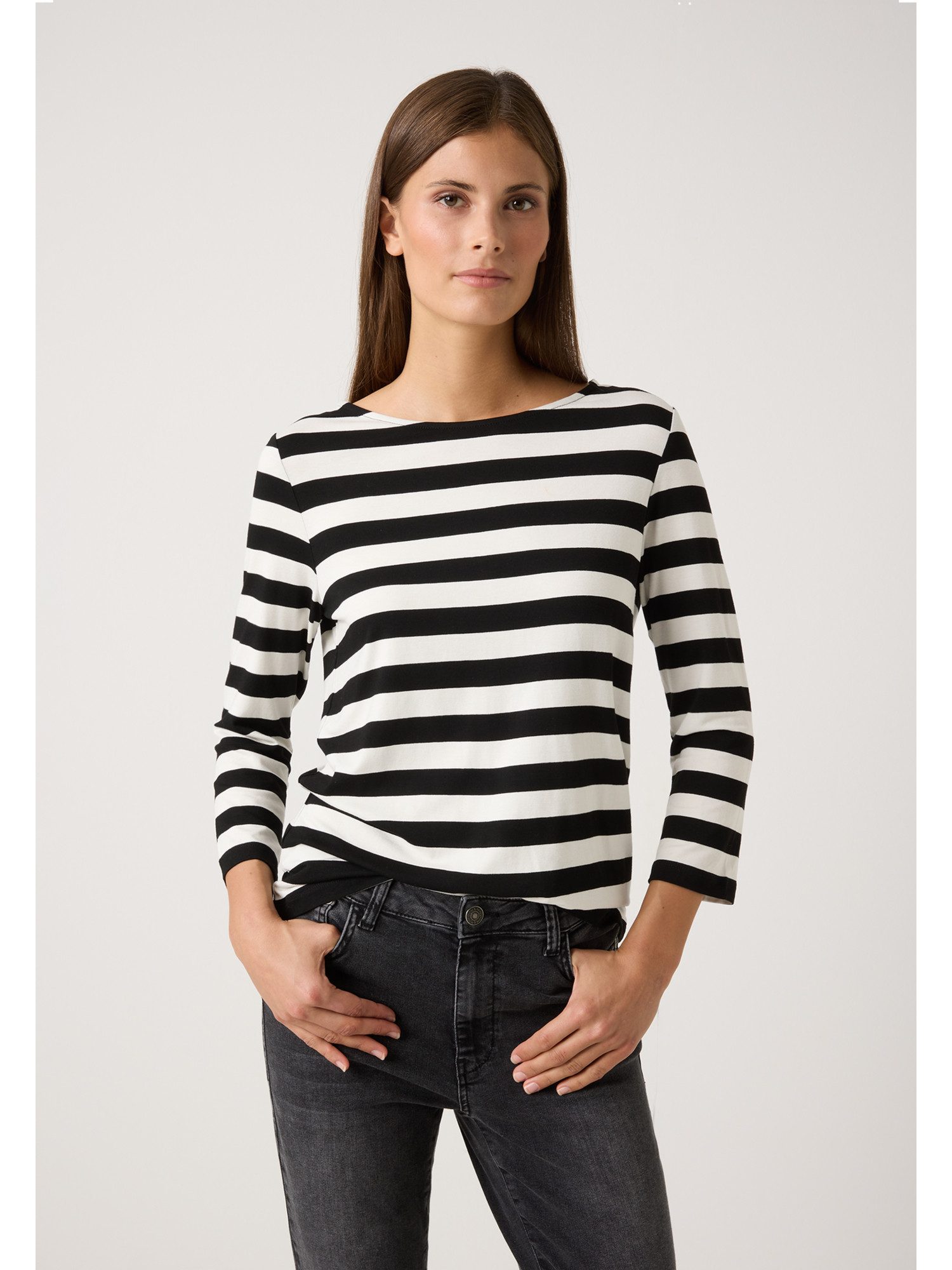 MORE&MORE 3/4-Arm-Shirt softes 3/4 Arm Viskose- Jersey-Shirt günstig online kaufen