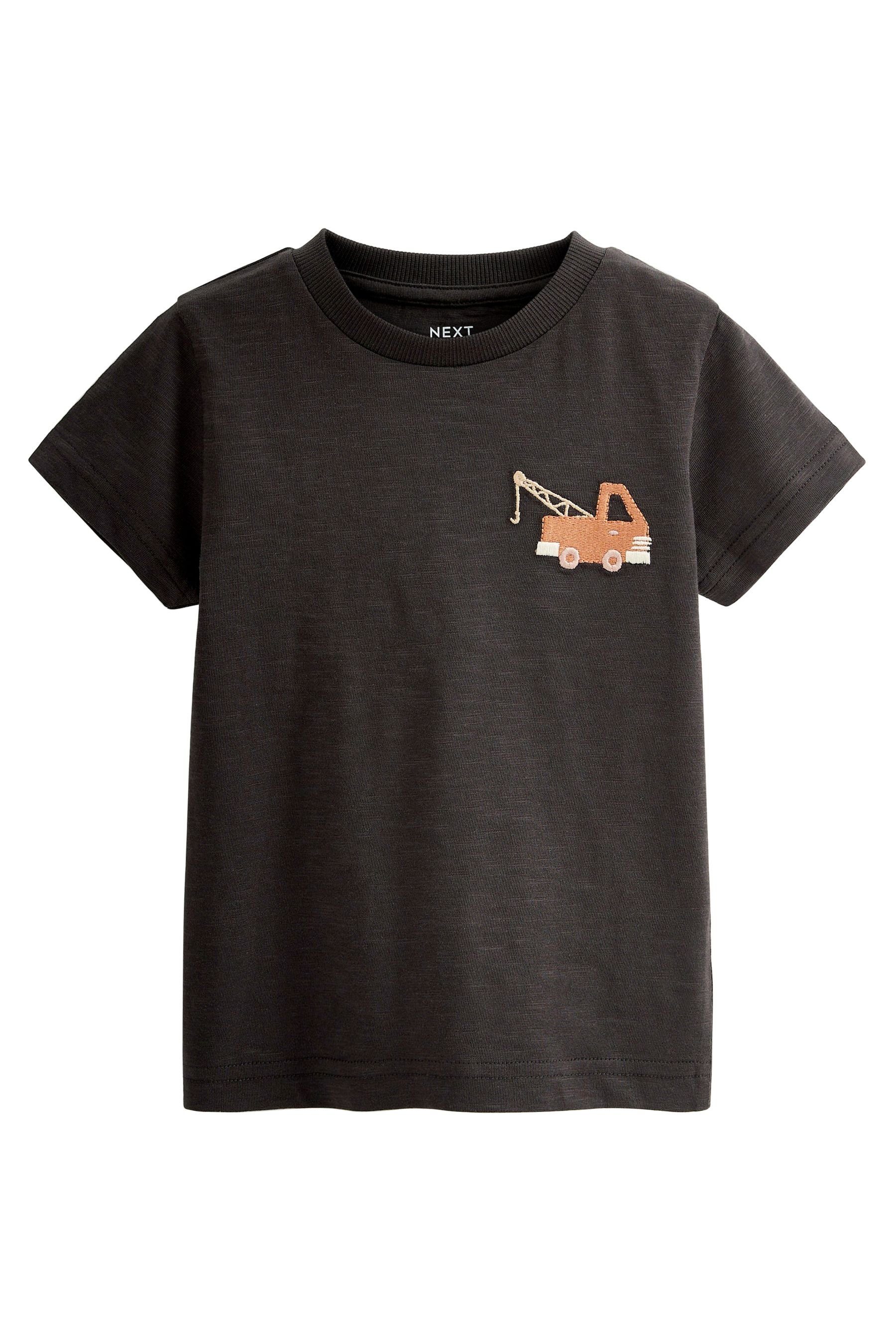 Next T-Shirt Figurenmotiv, Monochrome mit (4-tlg) T-Shirts 4er-Pack Kurzärmelige