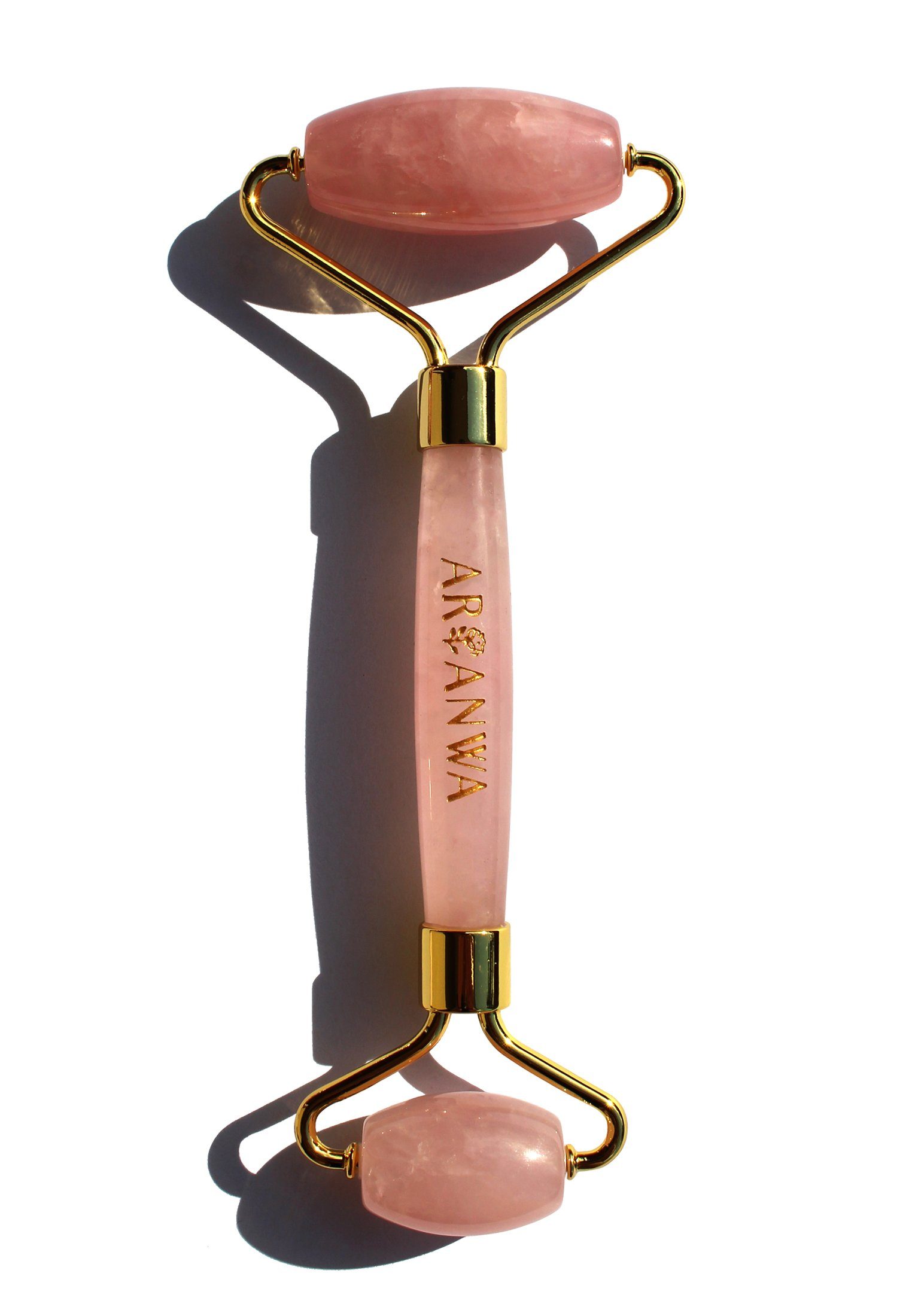 ARI ANWA Skincare Massageroller Rosenquarz Roller, Beauty Gesichtsroller