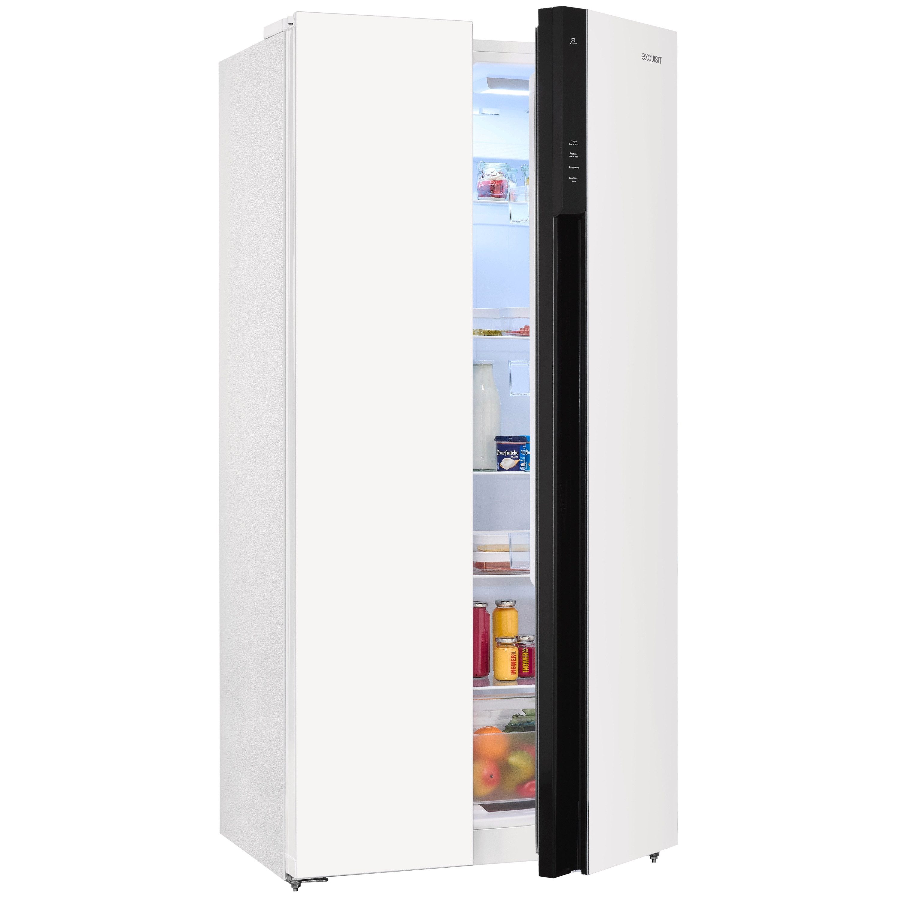 exquisit Side-by-Side SBS39-440E, 170 cm hoch, 78 cm breit, LED-Beleuchtung, Schnellgefrierfunktion, No-Frost